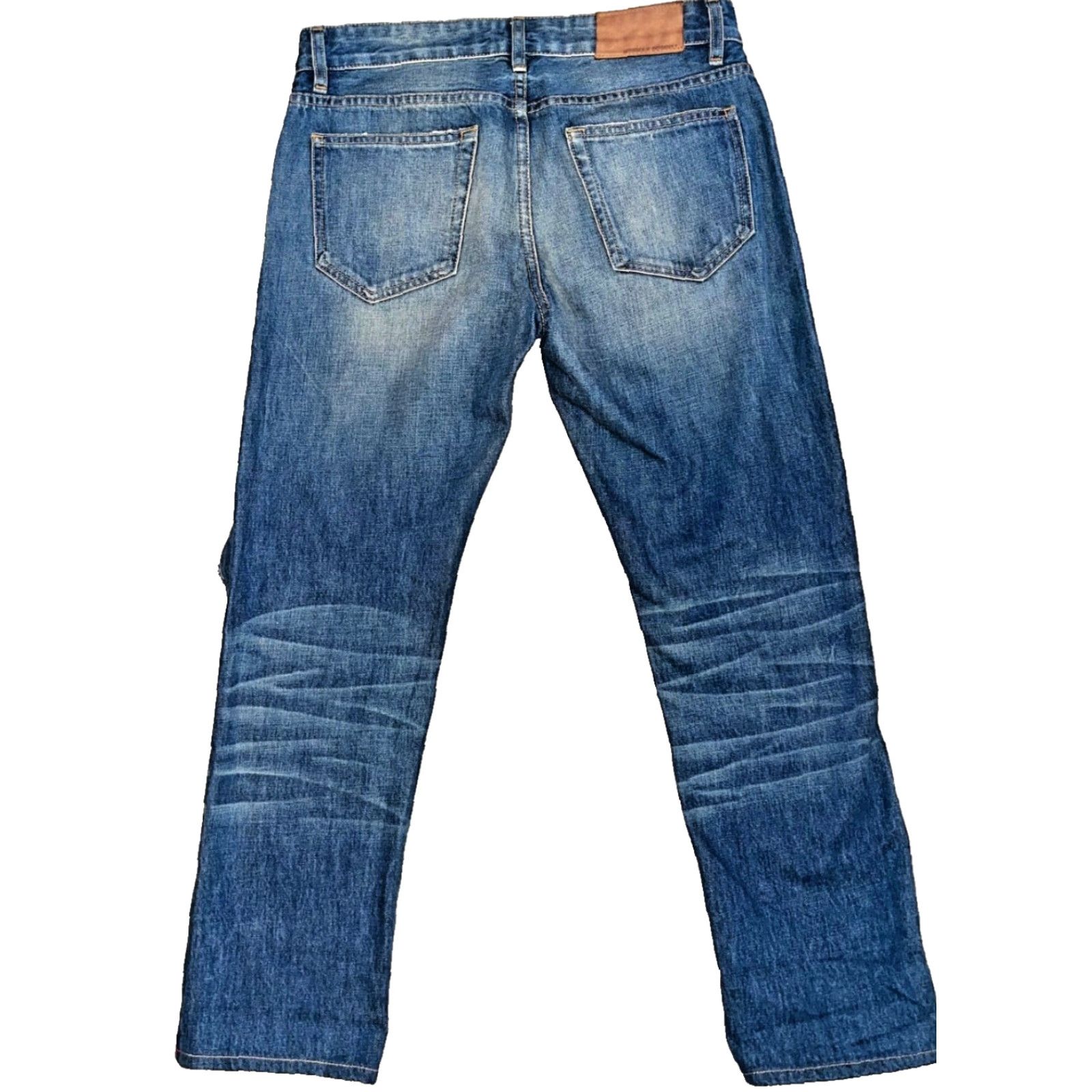 Norman Russell VINTAGE Norman Russell Selvedge Denim Jeans USA Handmade Beach Wash Straight Fit 27x28 Blue 90s Mens Jeans Limited Run 32/270 Size US 27 - 4 Thumbnail