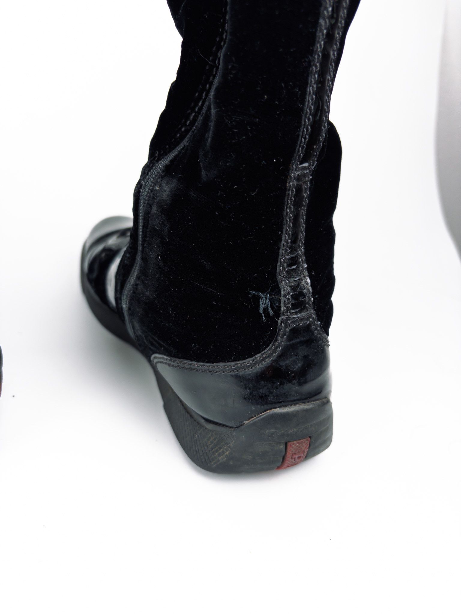 Prada Vintage Y2K 2000s Prada Velvet High Riding Boots Size US 7 / IT 37 - 10 Thumbnail