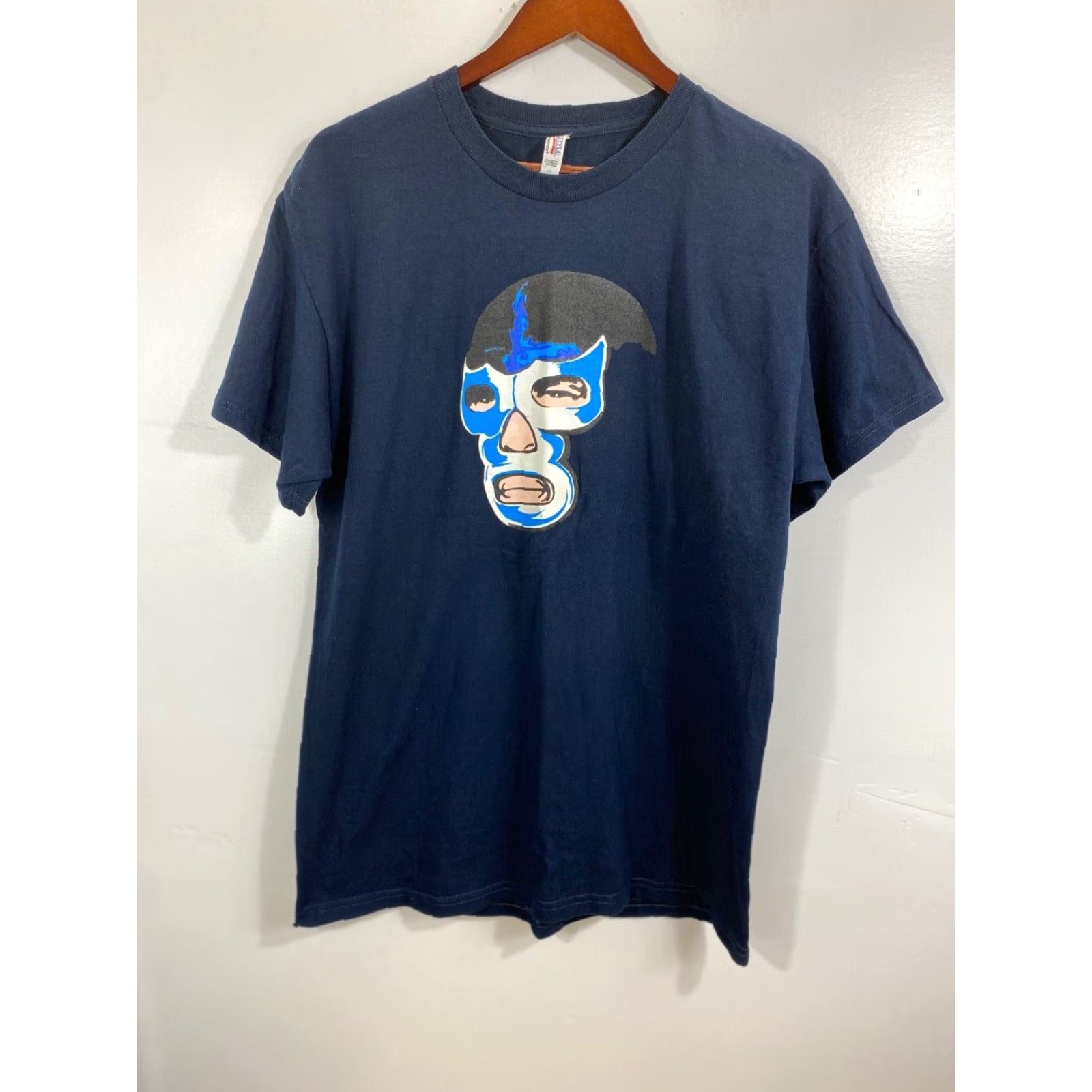 AAA AAA HeavyWeight Mens T-Shirt Navy Blue Short Sleeve Crew Neck Regular L Large Size US L / EU 52-54 / 3 - 2 Thumbnail