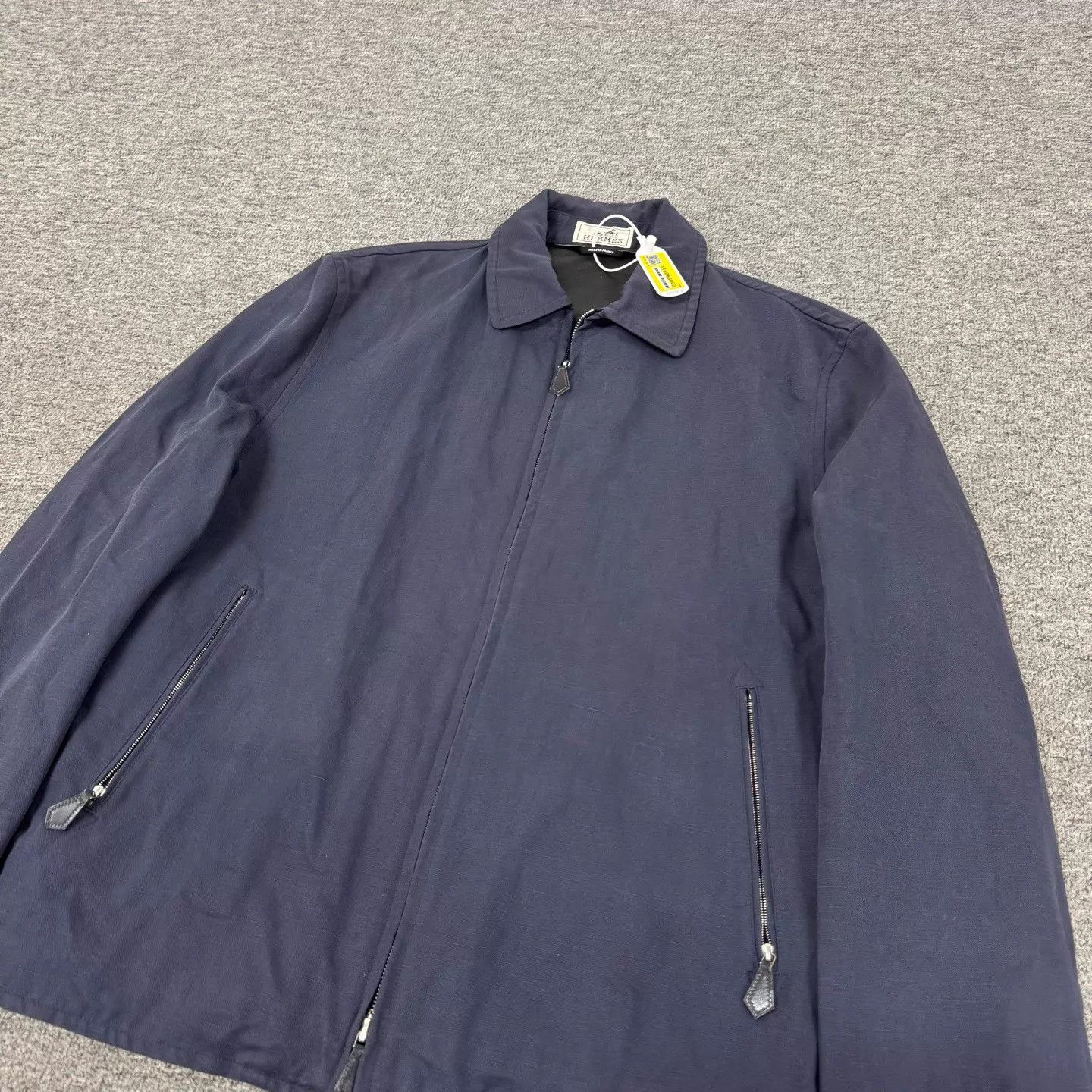 Hermes Hermes Navy Blue Collared Zip Leather Lining Jacket 48 Size US M / EU 48-50 / 2 - 3 Thumbnail