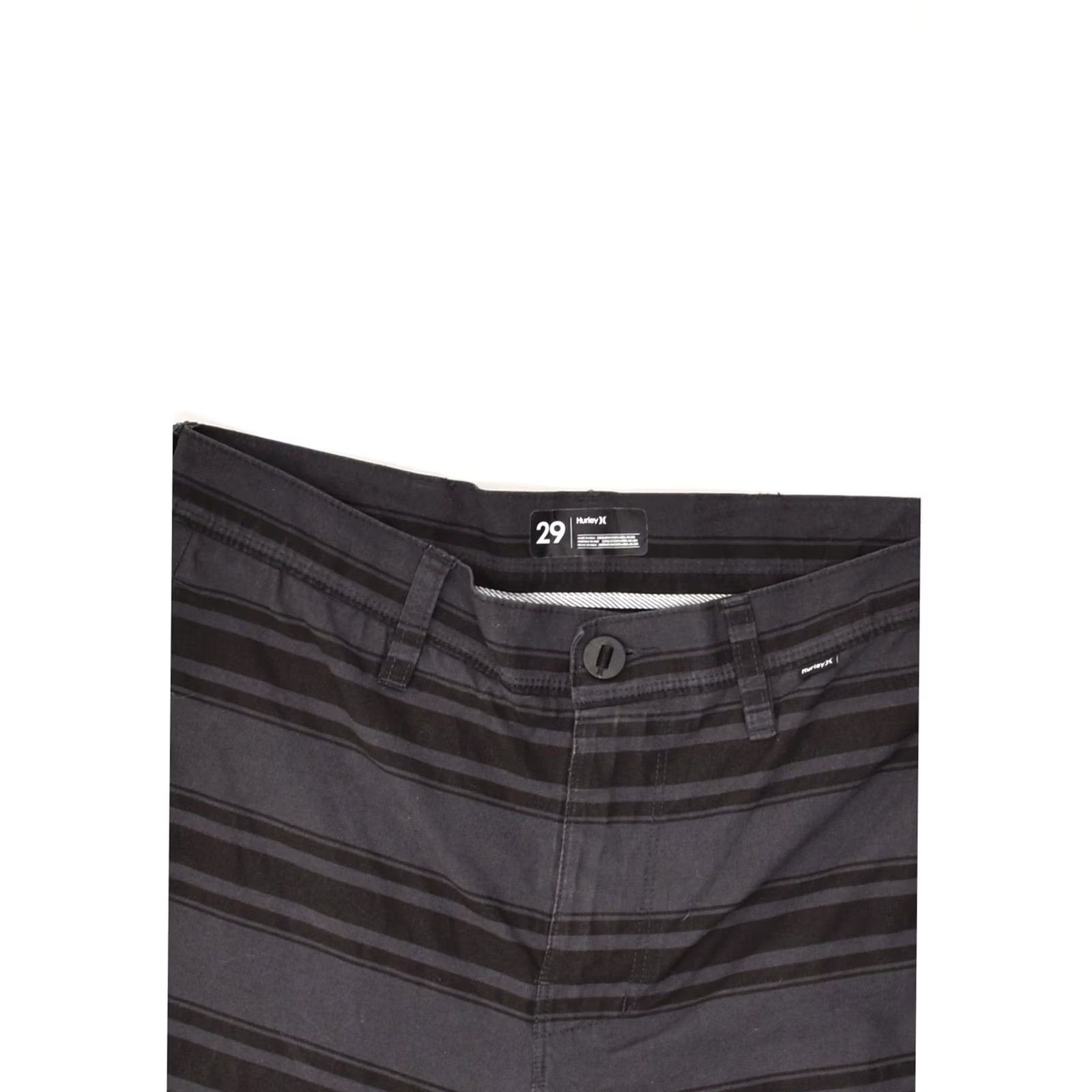 Hurley HURLEY Mens Chino Shorts Grey Striped Cotton W29 Small Size US 29 - 3 Thumbnail