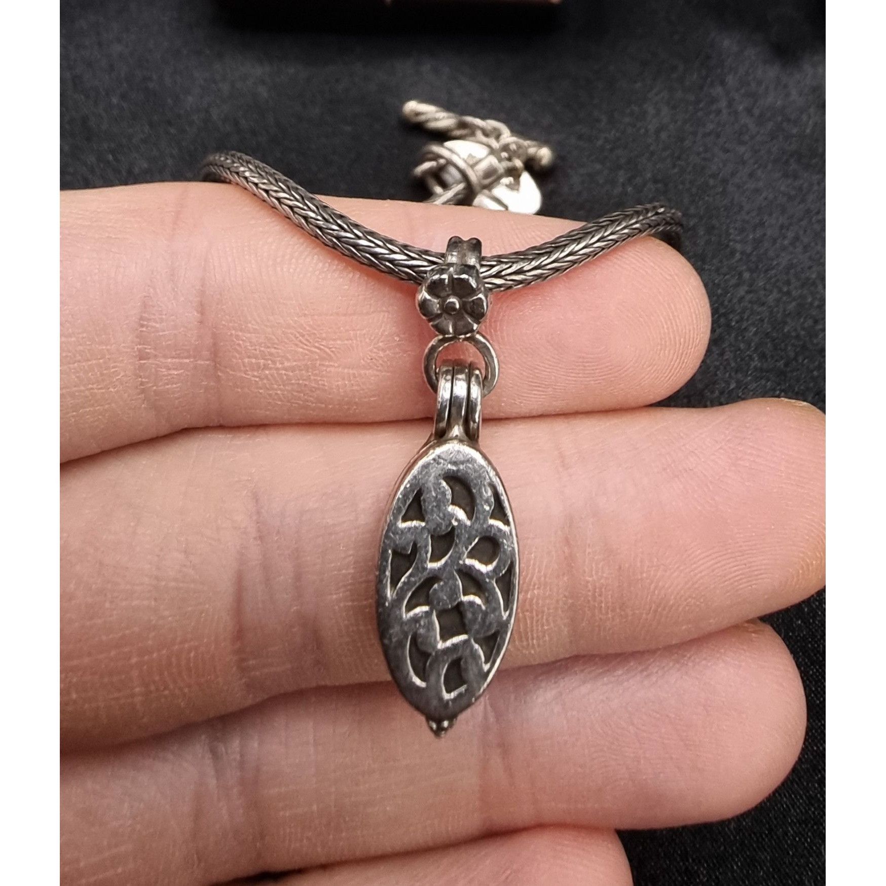 Vintage Lois Hill 925 Sterling Silver Bracelet With Locket Charm & O Size ONE SIZE - 3 Thumbnail