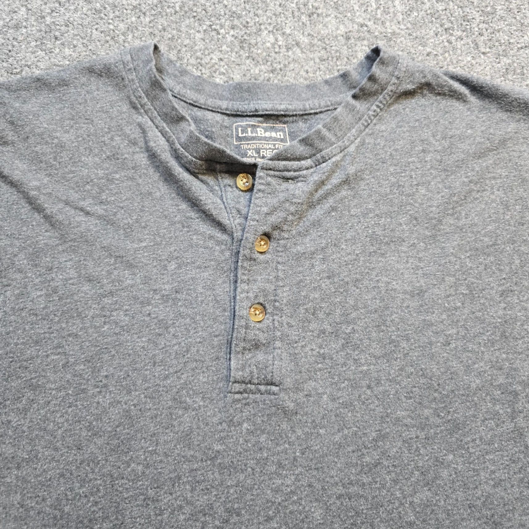 Vintage LL Bean Mens Large Gray Henley Long Sleeve Outdoor Casual Shirt Size US L / EU 52-54 / 3 - 2 Thumbnail