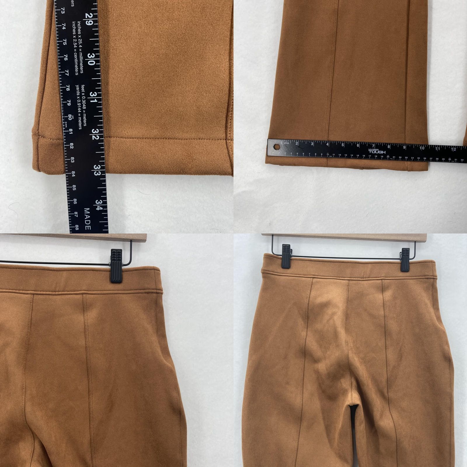 Spanx VINTAGE? No—spanx pants womens large caramel faux suede flare high rise pull on stretch nwt Size 36" / US 14 / IT 50 - 9 Thumbnail