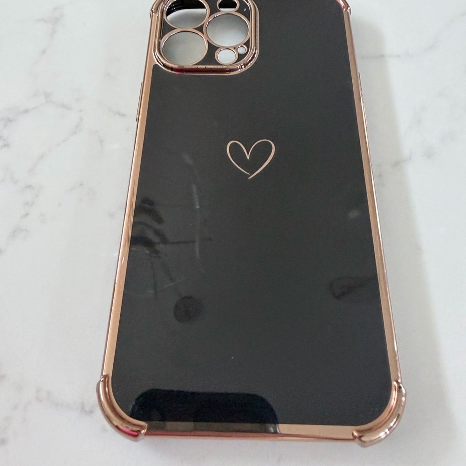 Other iPhone 13 Pro Max Elegant Black and Gold Heart Phone Case Size ONE SIZE - 2 Thumbnail