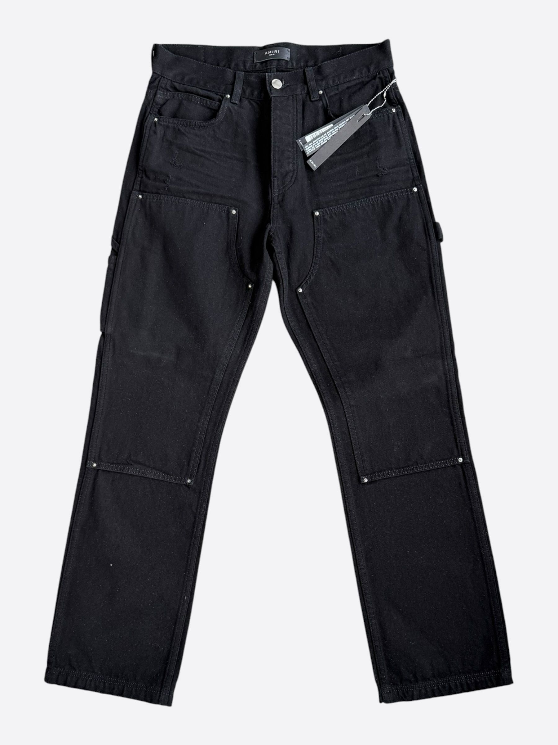 Amiri Amiri Black Double Knee Carpenter Pants Size US 30 / EU 46 - 1 Thumbnail