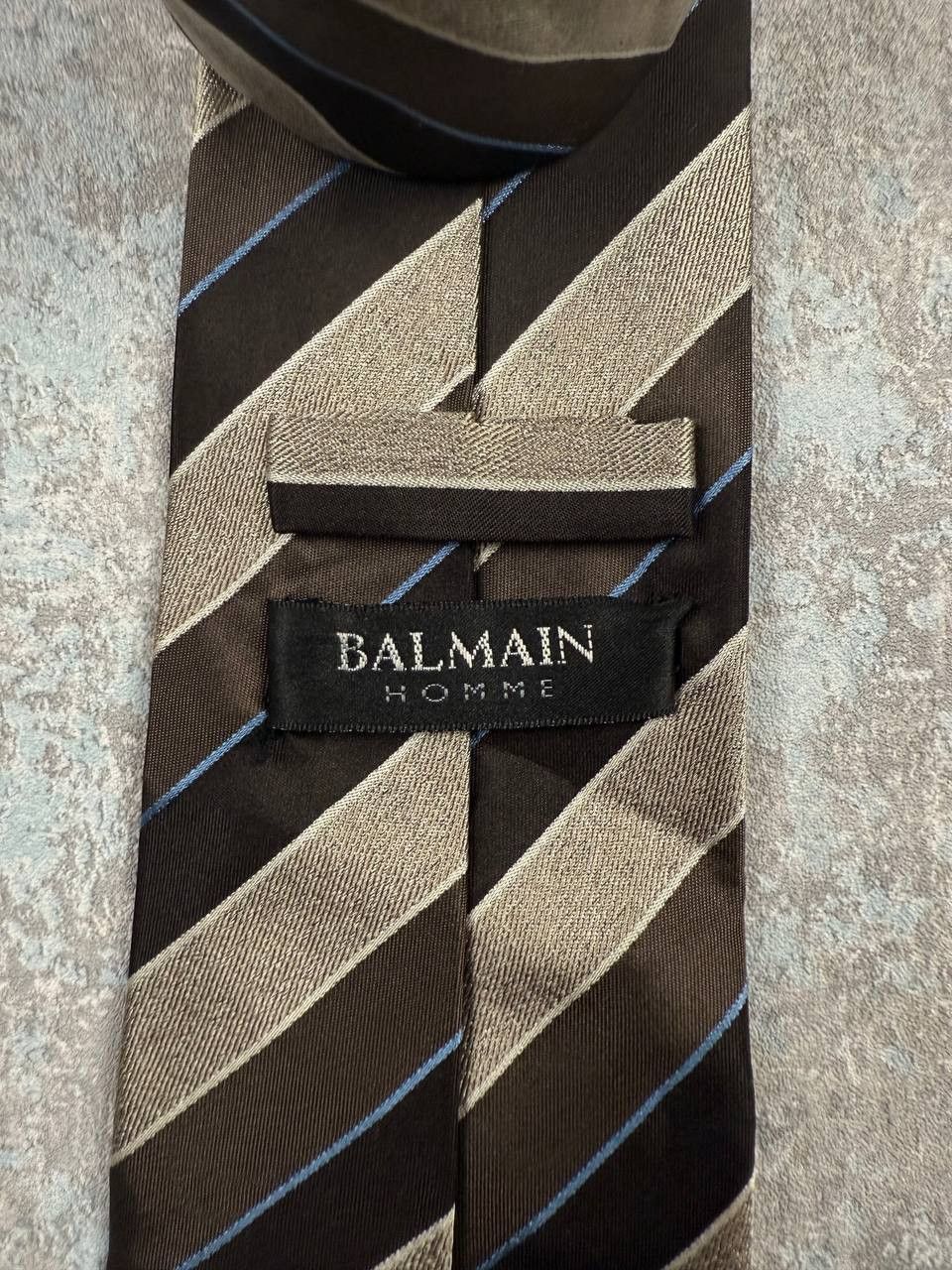 Balmain Balmain Homme Striped 100% Silk Men's Tie Size ONE SIZE - 5 Thumbnail