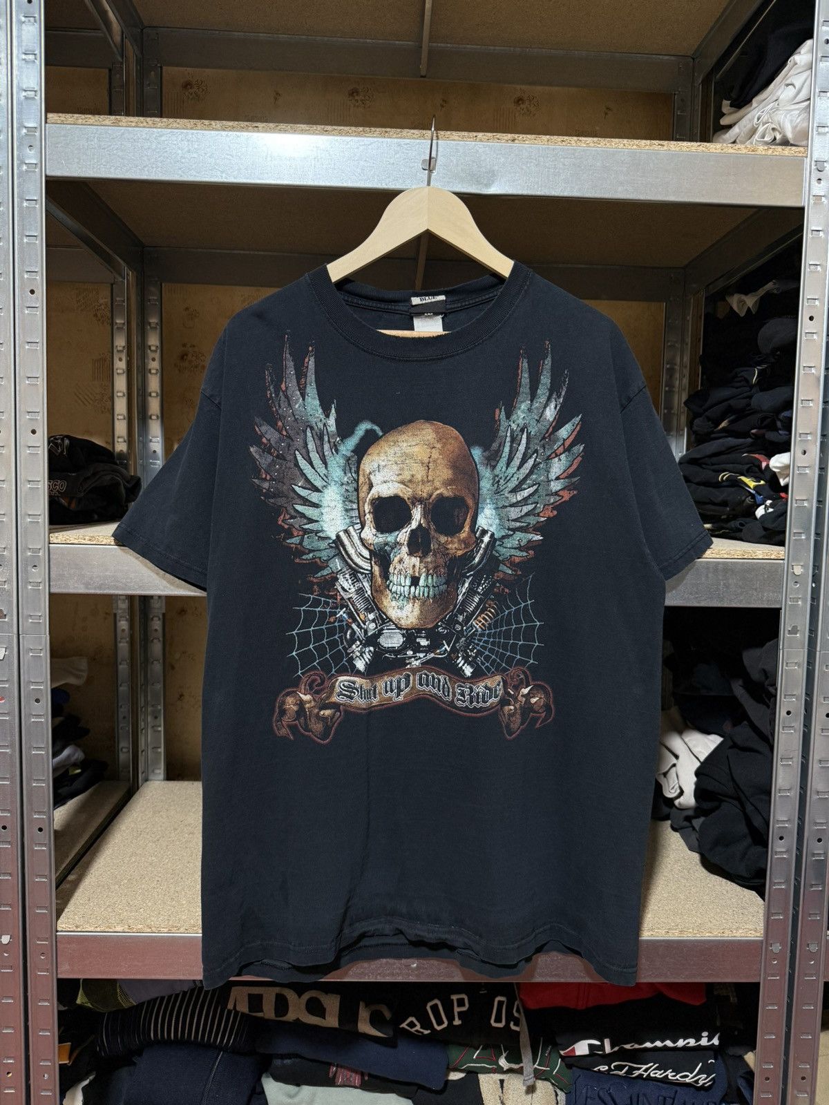 Harley Davidson × Liquid Blue × Vintage Vintage 2000’s Liquid Blue Shut Up Amd Ride Bike T-Shirt Y2K Size US XL / EU 56 / 4 - 1 Thumbnail
