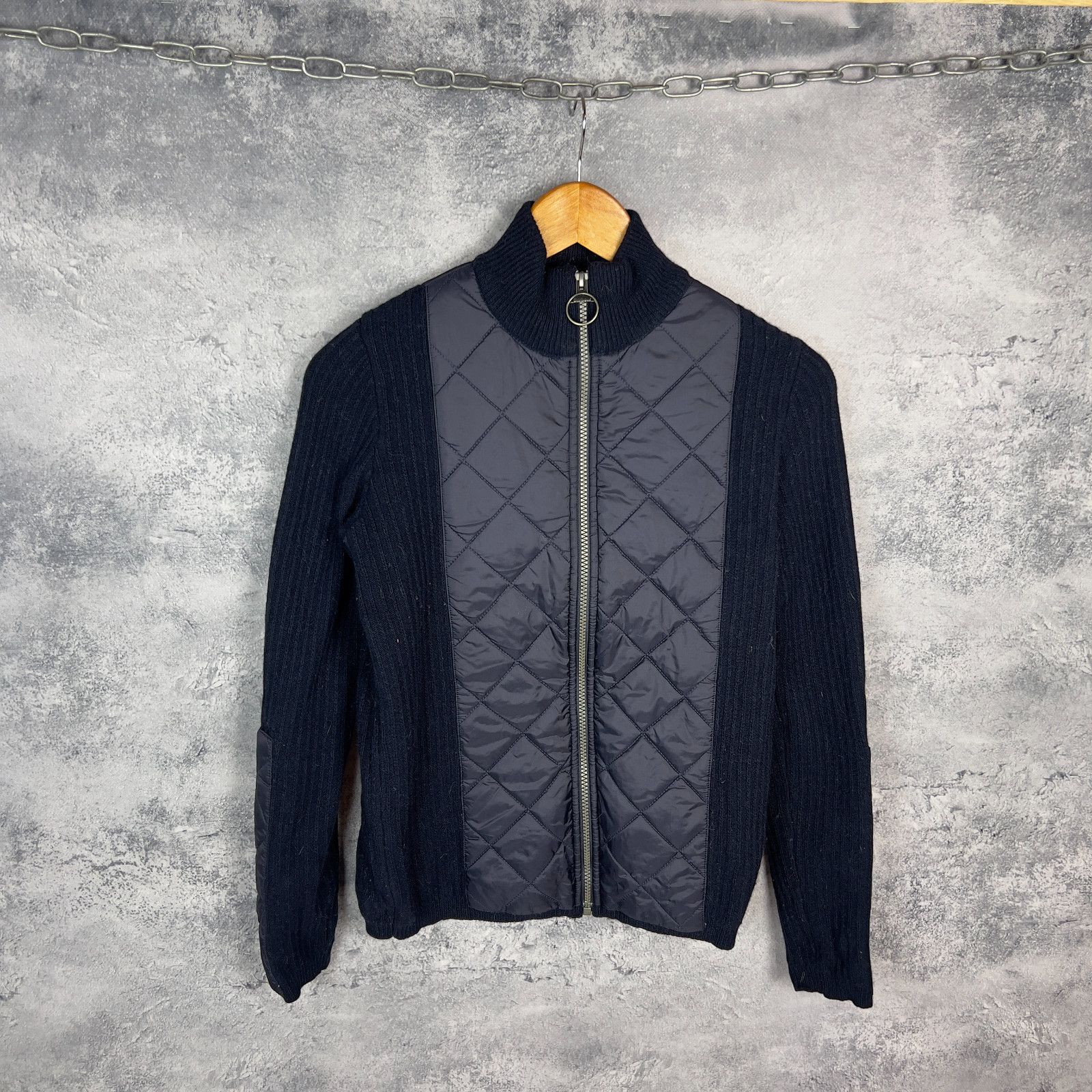 Barbour Barbour Jacket Knit Women's Size 10 Blue Wool Long Sleeve ` Size L / US 10 / IT 46 - 1 Thumbnail