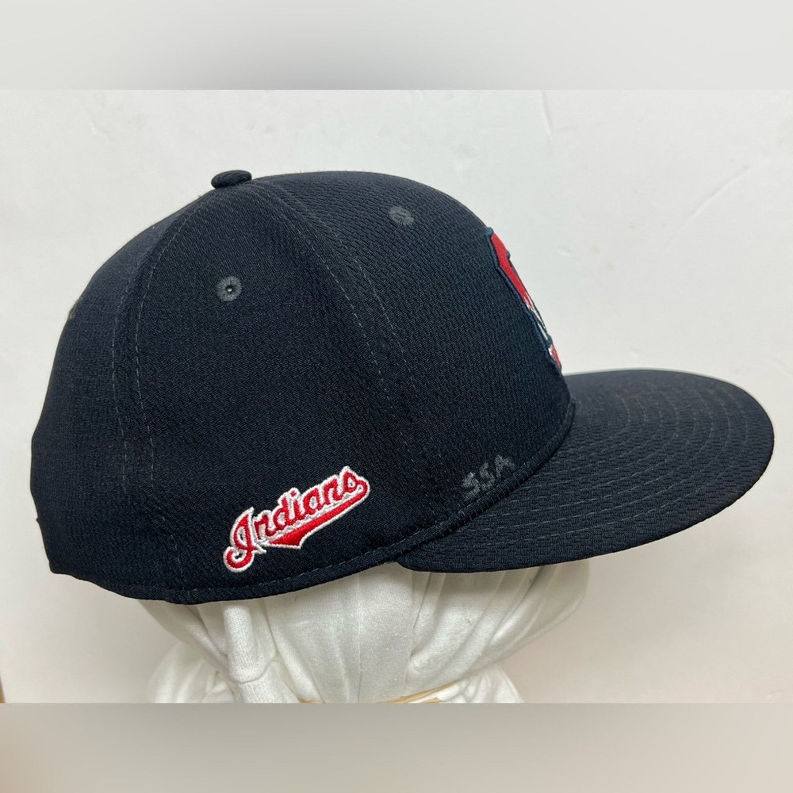 New Era Game Worn New Era Cleveland Indians On-Field Hat 7 3/8 Size ONE SIZE - 3 Thumbnail