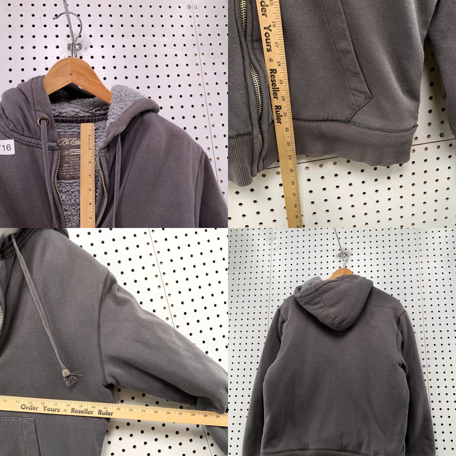 Vintage VINTAGE BC Ethic Hoodie Sweatshirt Mens M Gray Lined Sherpa Y2K Skate Heavy Size US M / EU 48-50 / 2 - 8 Thumbnail