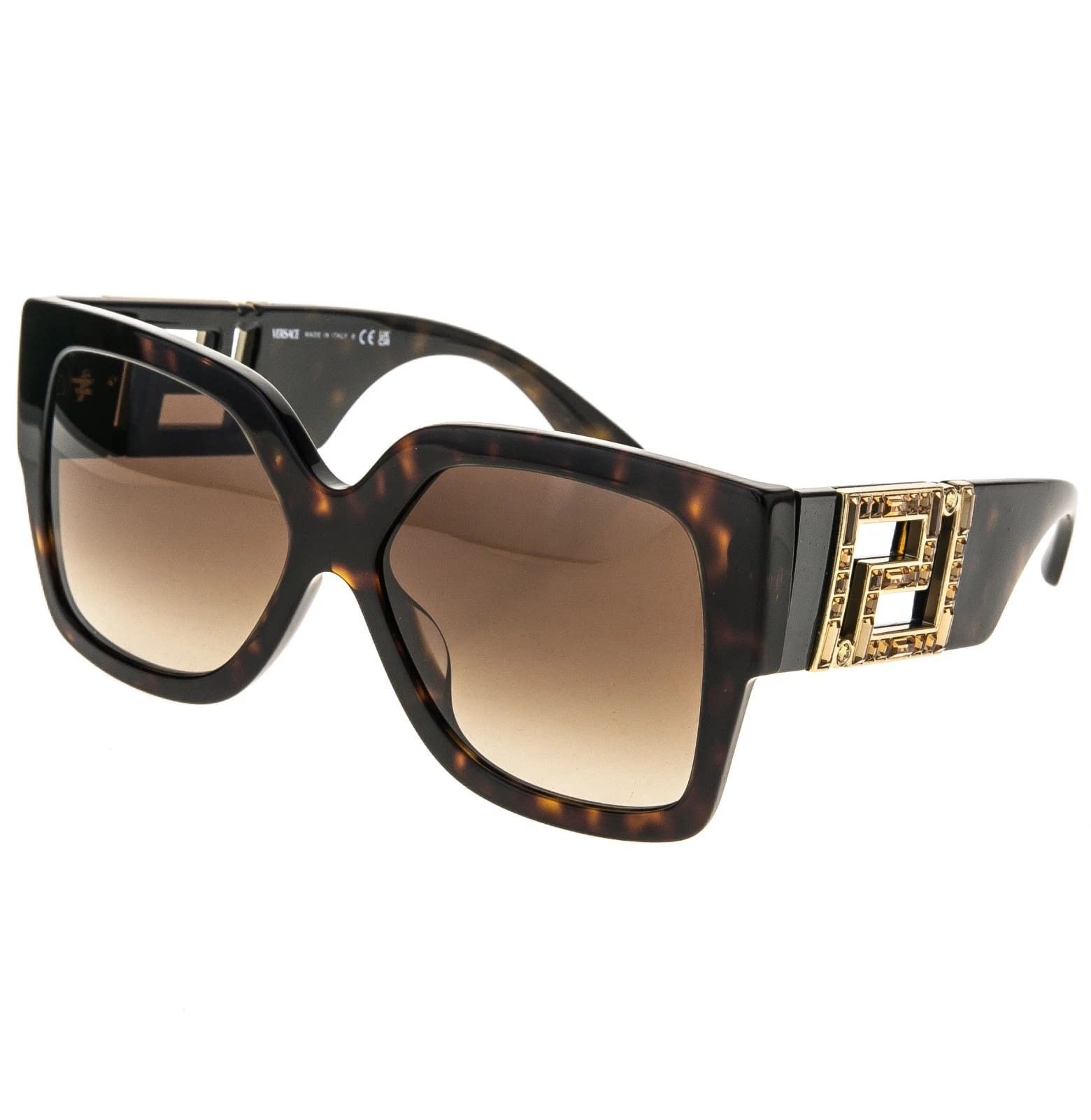 Versace VERSACE VE4402 GRECA Brown Gold Geometric Sunglasses 4402 Size ONE SIZE - 7 Thumbnail