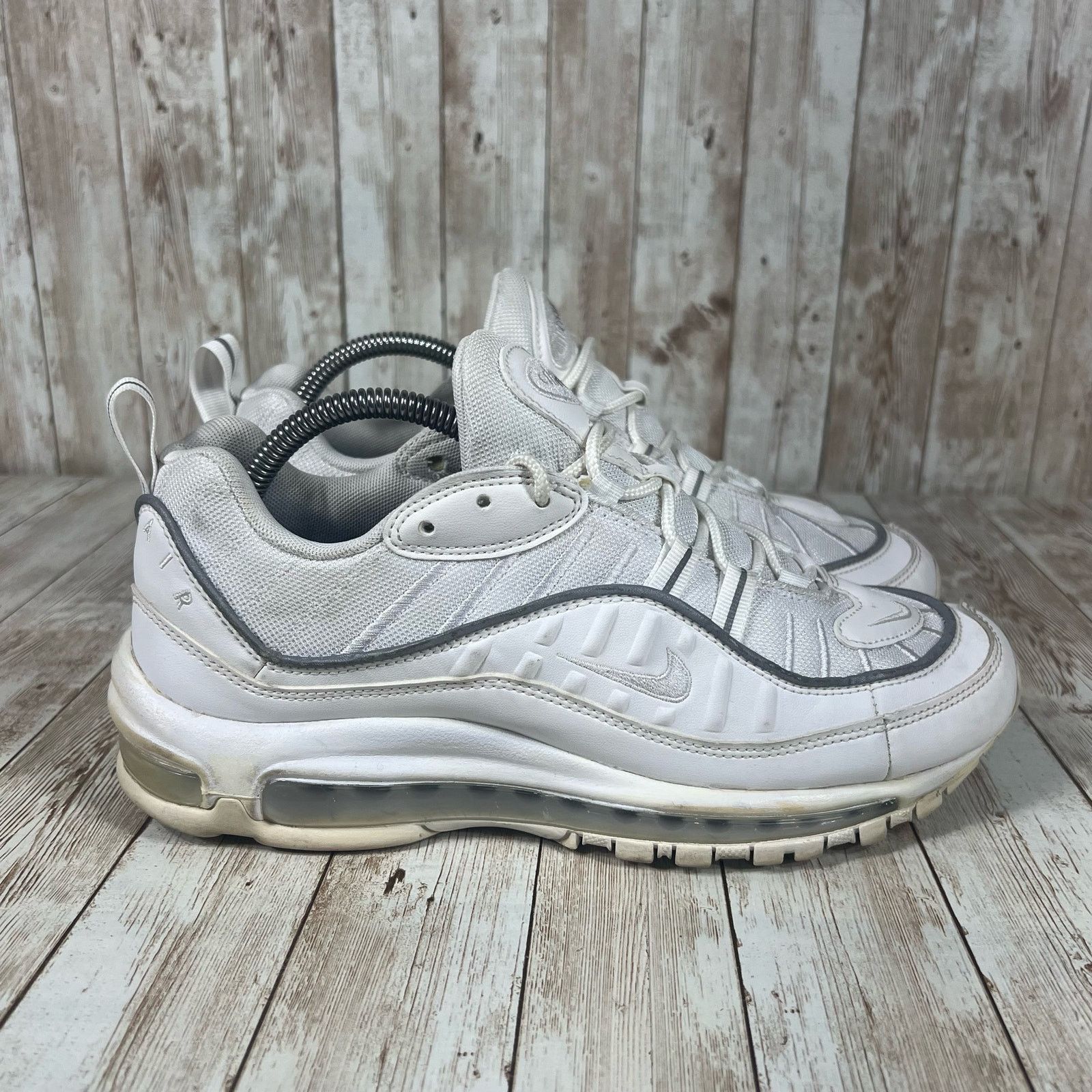 Nike Nike Air Max 98 White Grey Trainers Size 9.5 AH6799-114 Size US 9.5 / IT 39.5 - 1 Thumbnail