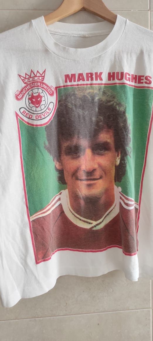 Vintage Manchester United Red Devils Mark Hughes Sport Tee 1991 Size US M / EU 48-50 / 2 - 2 Thumbnail