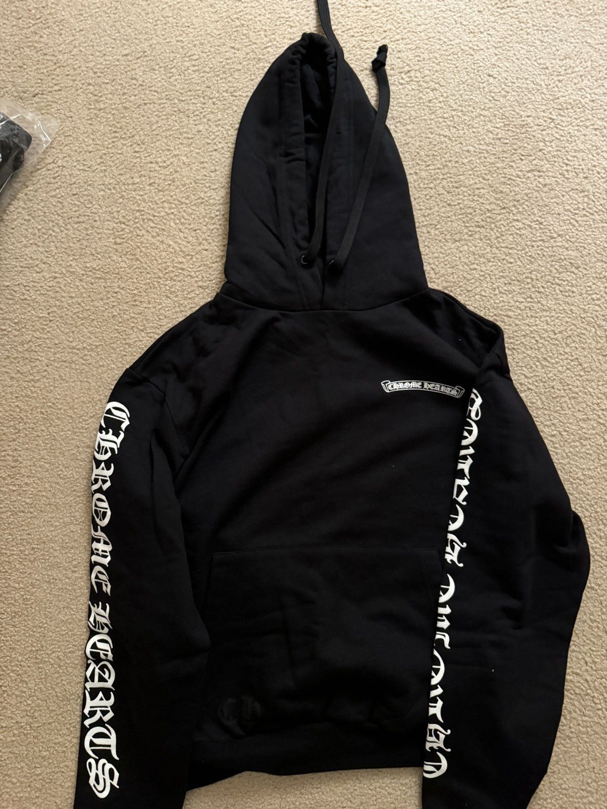 Image of Chrome Hearts Scroll Hoodie in Black, Men's (Size Small)