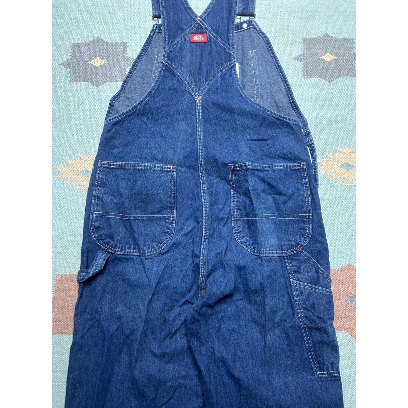 Dickies VINTAGE Dickies Denim Bib Overalls Workwear Farm Dark Blue Jeans Men’s 38x30 Bibs Jeans Denim 38 30 Mens Blue Size US 38 / EU 54 - 7 Thumbnail