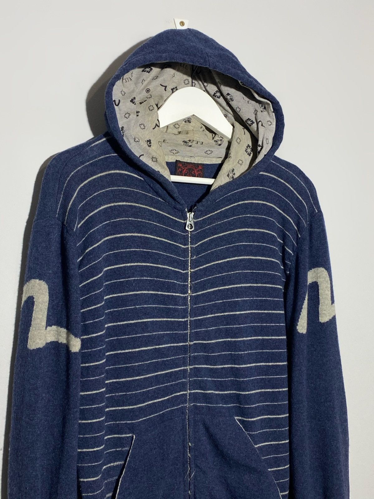 Evisu Vintage Evisu Japanese Blue Wool Zip Hoodie Size US M / EU 48-50 / 2 - 3 Thumbnail