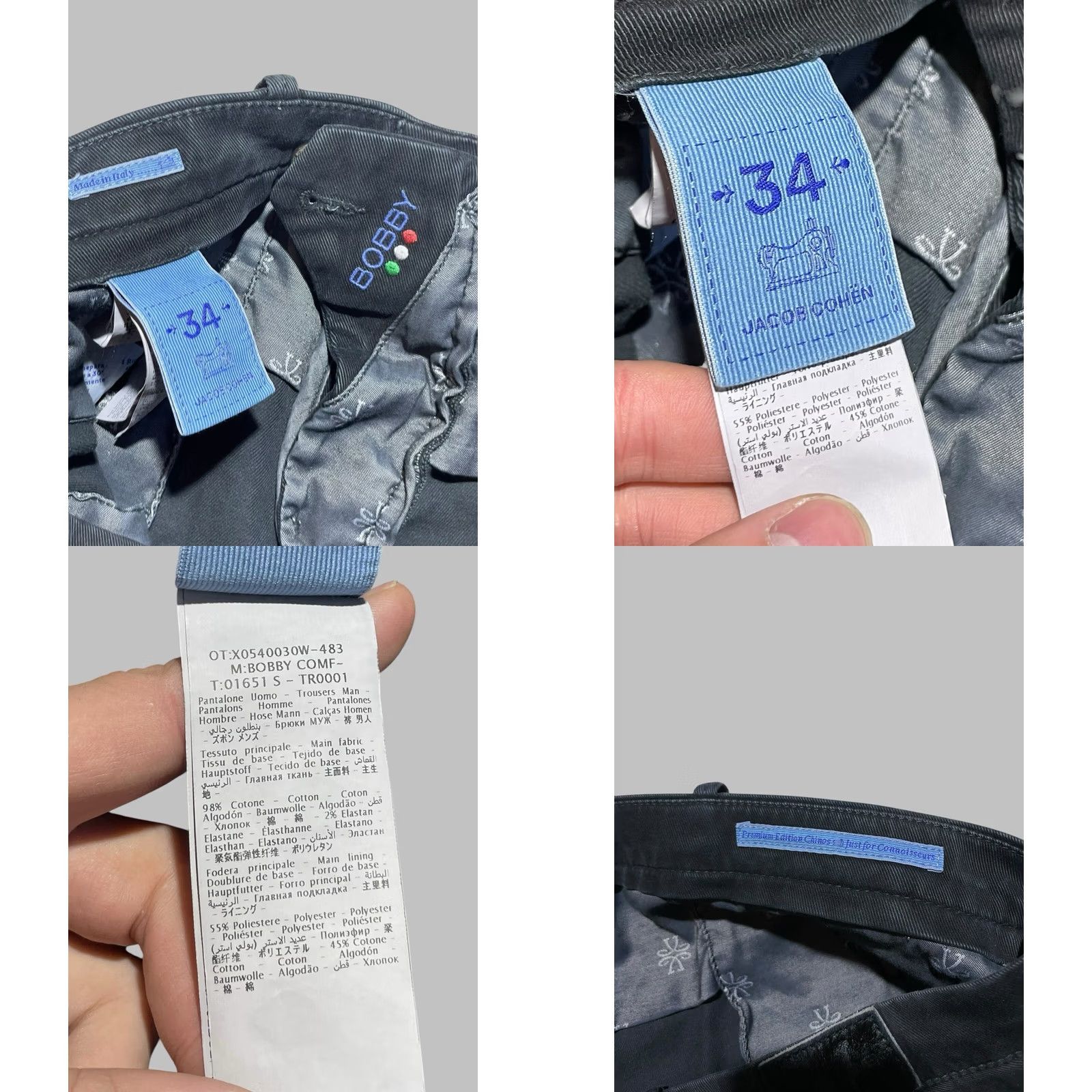 Jacob Cohen Jacob Cohen Bobby Comf Pants Men Regular 34 Black Chino Button Zip Inseam 34 Reactivated Womens? Size US 34 / EU 50 - 9 Thumbnail
