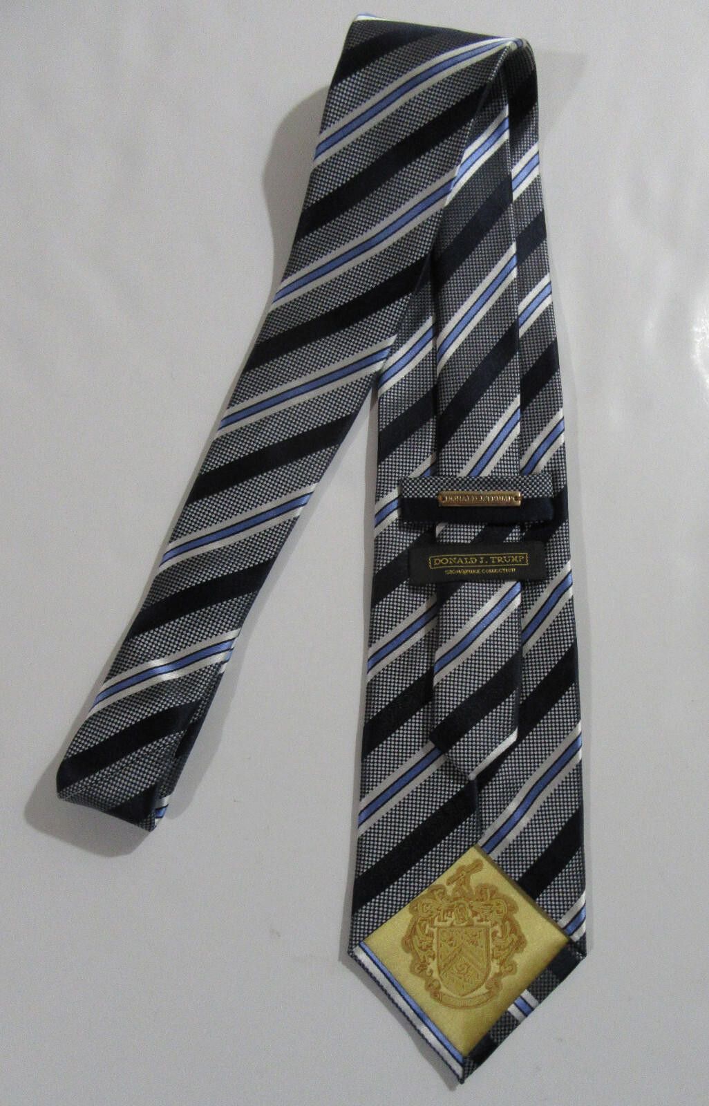 Designer Donald J. Trump Signature Collection Necktie Blue Striped Size ONE SIZE - 3 Thumbnail