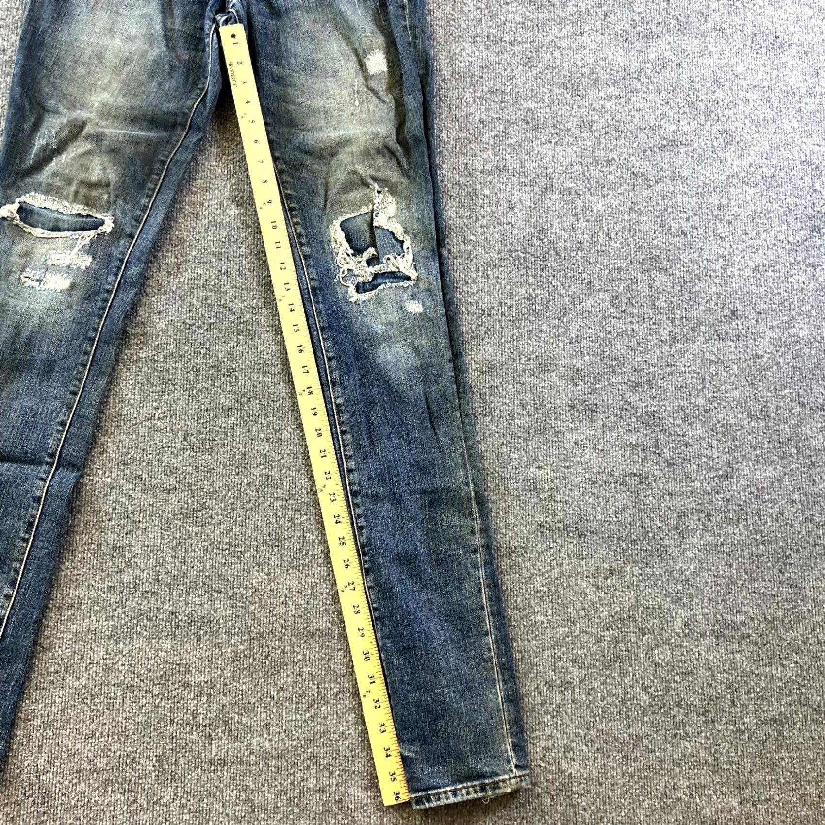 Vintage Aeropostale Jeans Women 32/34 Blue Denim Distressed Ultra Skinny Zip Fly Jeans Size US 32 / EU 48 - 4 Thumbnail