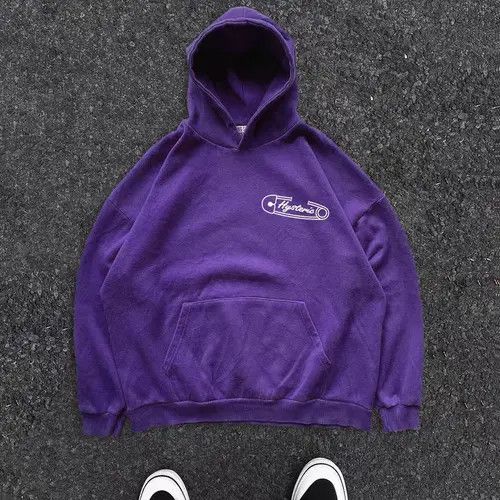 Japanese Brand Hoodie Purple pin print washed vintage cotton hoodie Size US L / EU 52-54 / 3 - 3 Thumbnail
