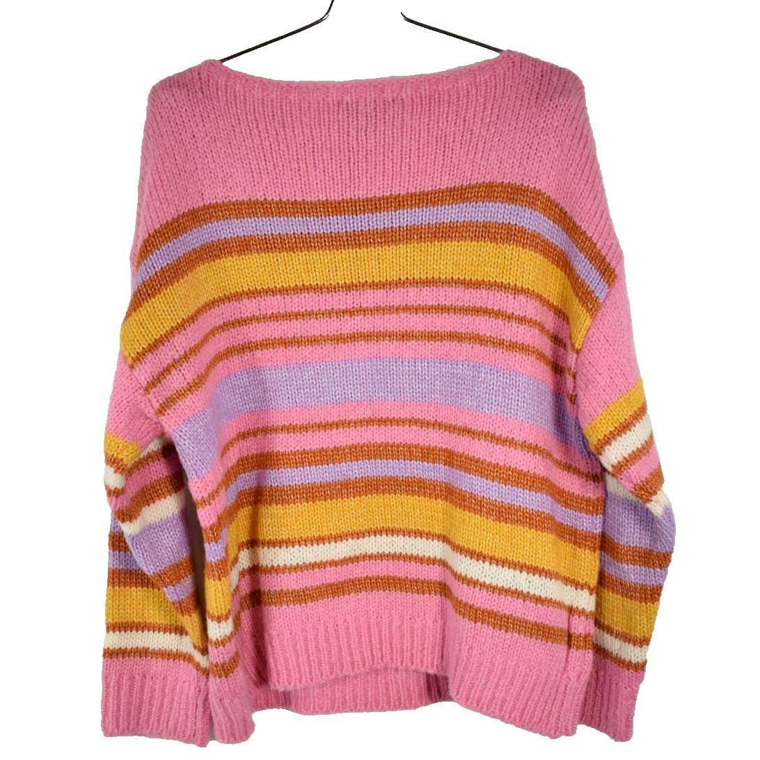 Forever 21 Forever 21 Misses Small Pink Striped Knit Boatneck Sweater N Size S / US 4 / IT 40 - 5 Thumbnail