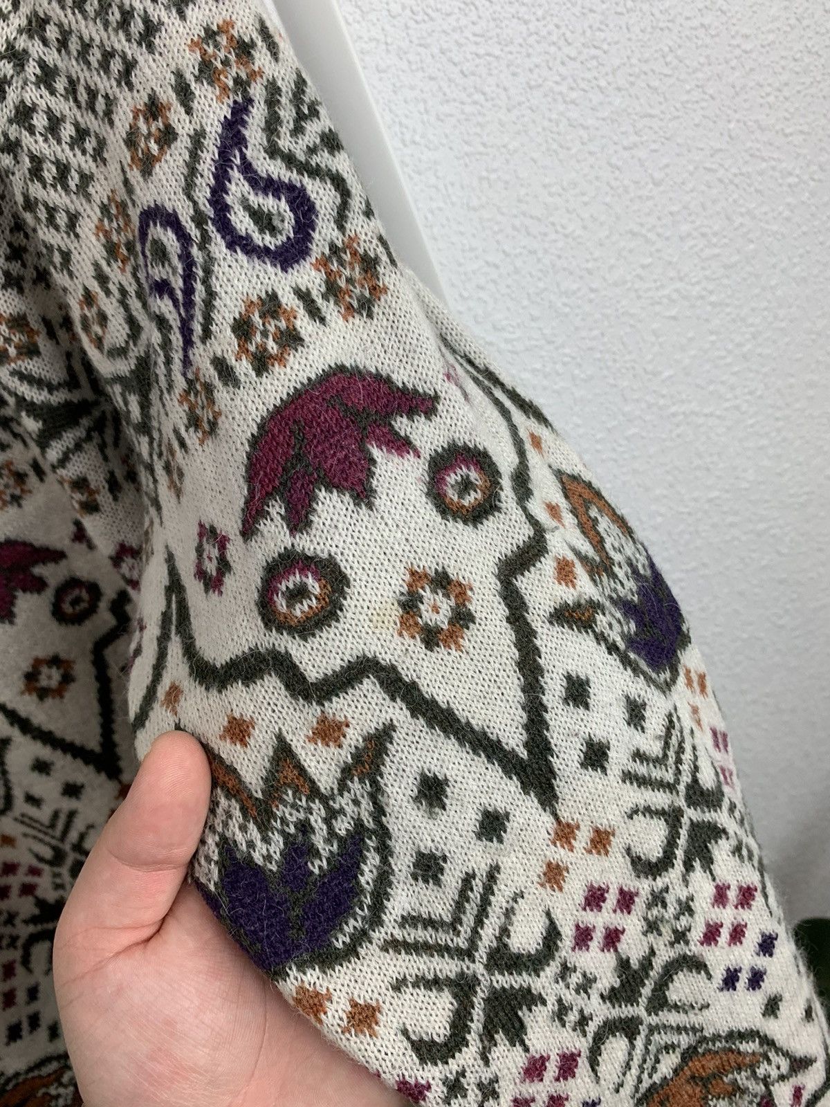 Bogner Bogner Native Pattern Turtleneck Mohair Wool Art Sweater Size XXL / US 16-18 / IT 52-54 - 17 Thumbnail