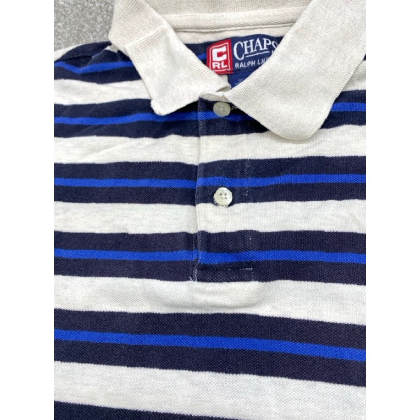 Chaps Chaps Polo Shirt Mens Large Short Sleeve Blue White Striped Polo Shirt Size US L / EU 52-54 / 3 - 3 Thumbnail
