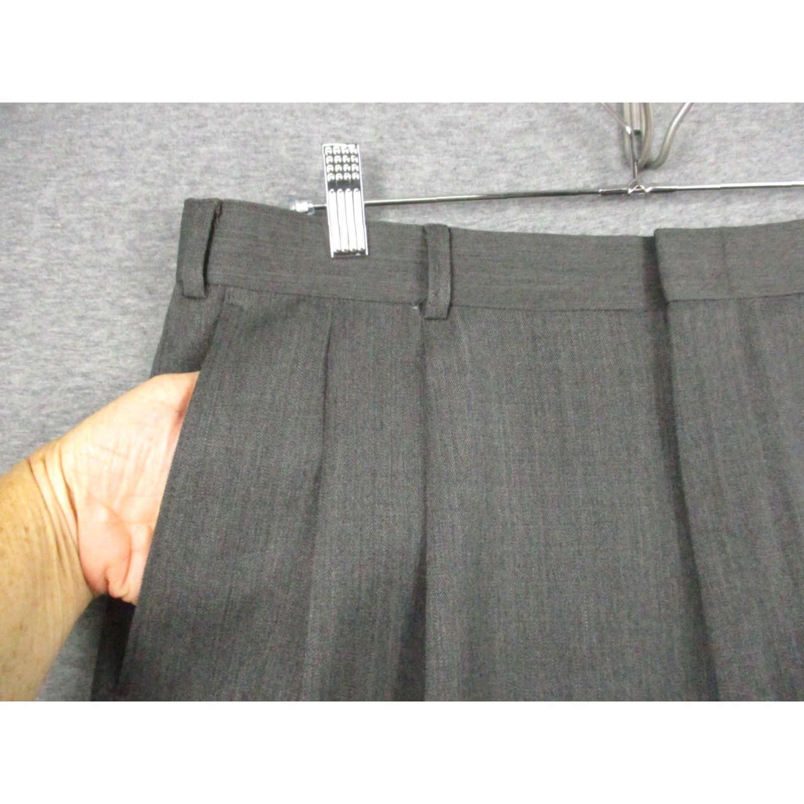 Brooks Brothers Brooks Brothers Mens Dress Pants Gray Wool Stretch 36R Pleated Cuffed Size US 36 / EU 52 - 2 Thumbnail