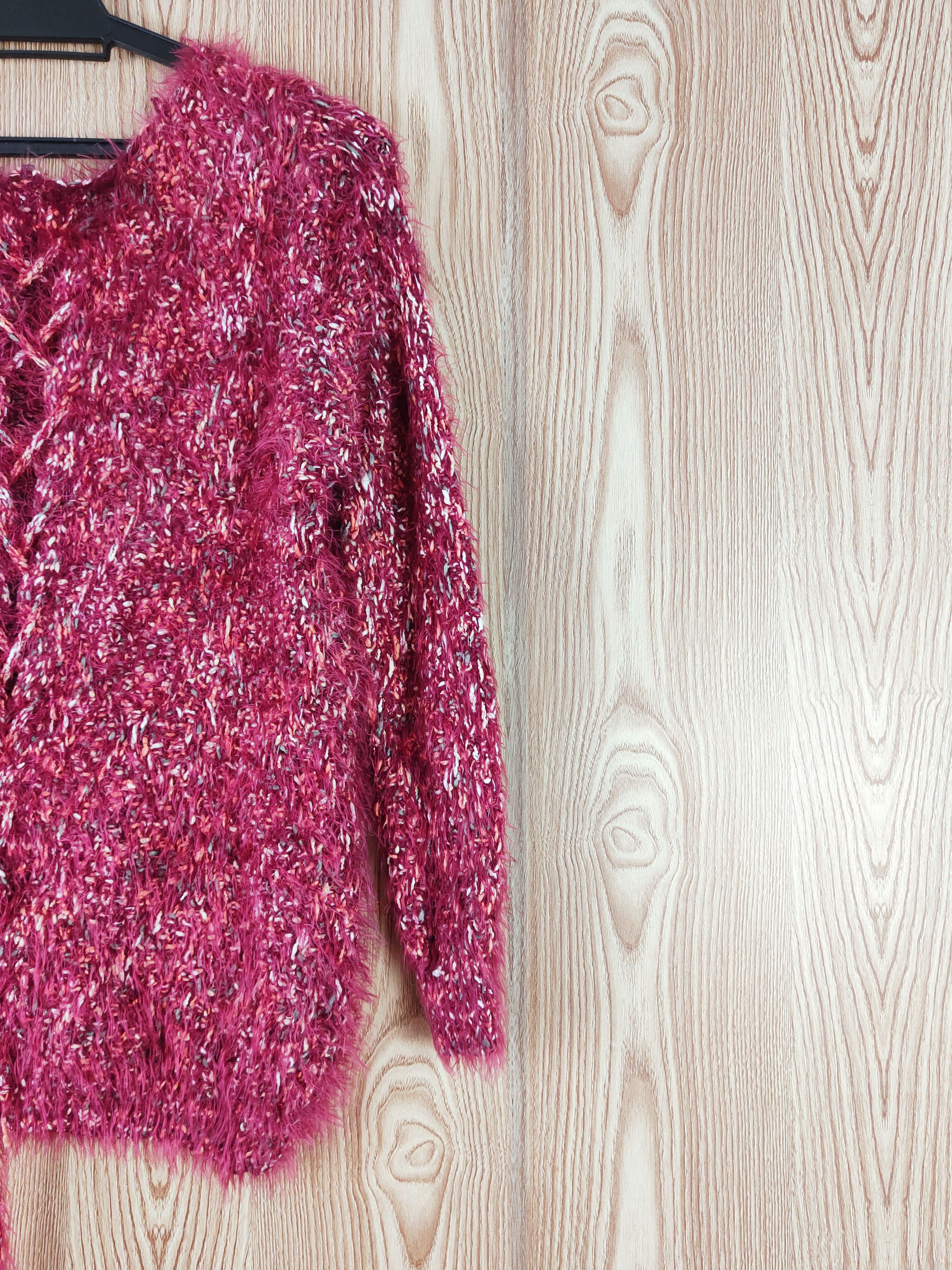 Japanese Brand × Vintage Japan Maroon Shag Shaggy Fur Mohair Knitwear #W756 Size M / US 6-8 / IT 42-44 - 10 Thumbnail