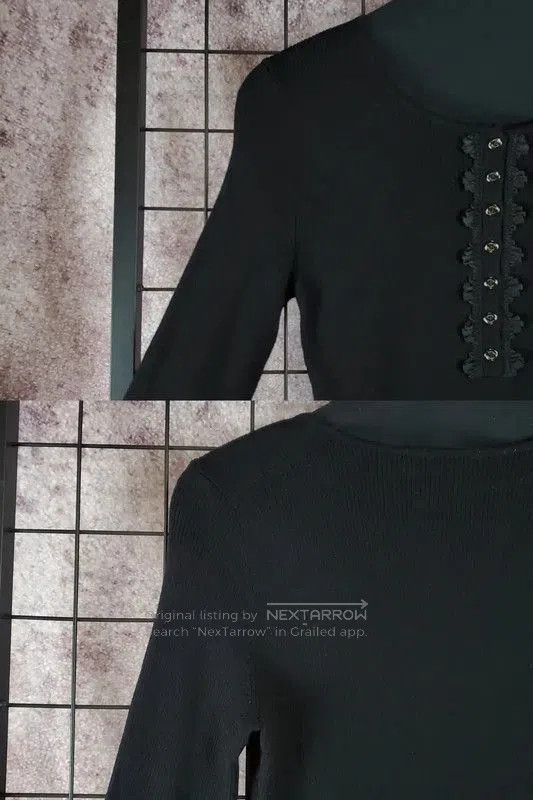 Burberry Burberry Black Wool Embroidered Long Sleeve Top. Size S / US 4 / IT 40 - 4 Thumbnail