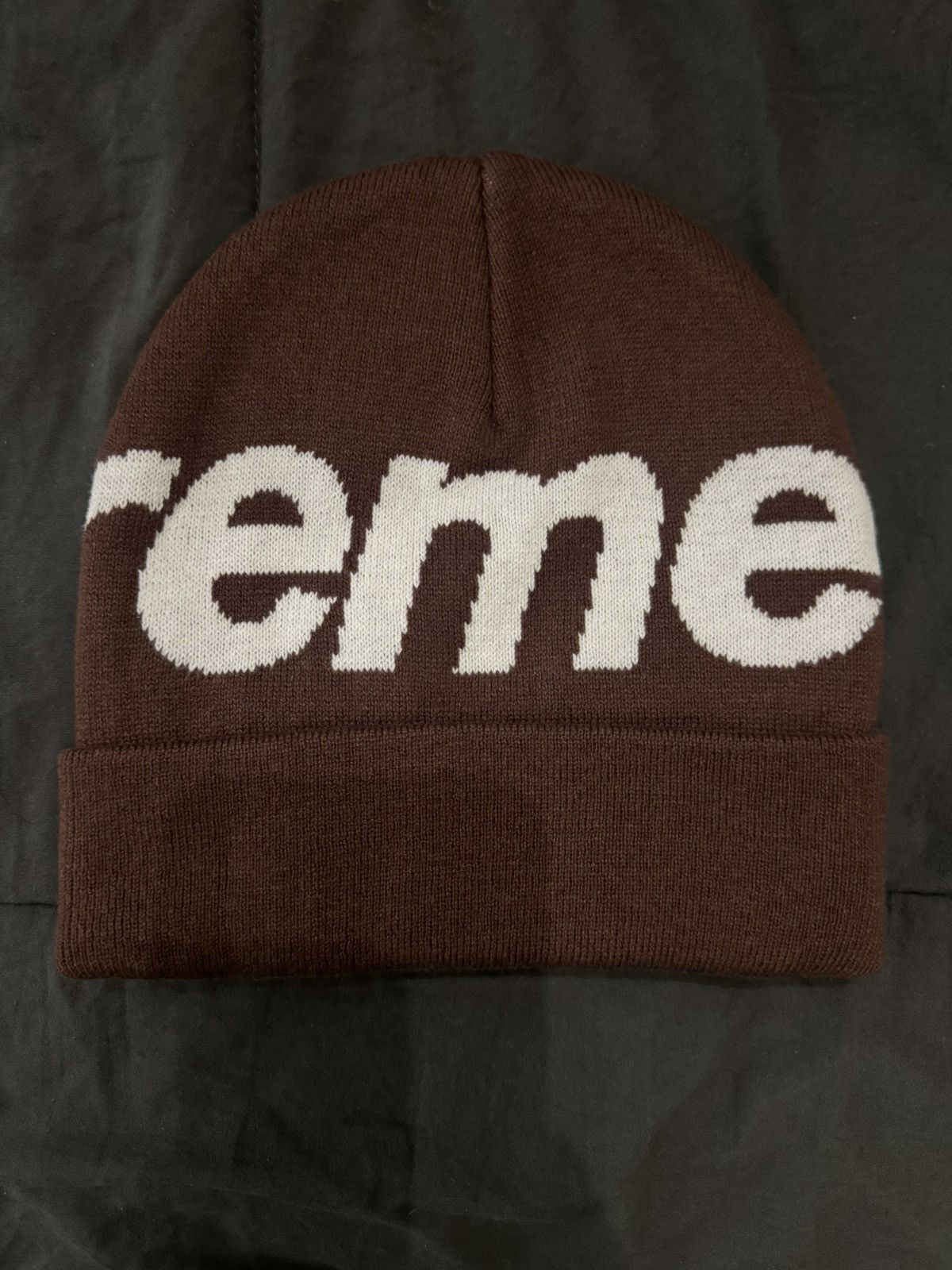 Supreme Supreme Big Logo Beanie - Brown Size ONE SIZE - 3 Thumbnail