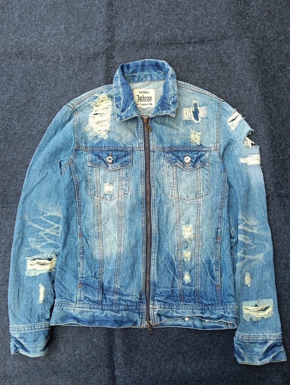 JACKROSE Unisex 💥 JACKROSE Distressed Denim Jacket Size US S / EU 44-46 / 1 - 1 Thumbnail