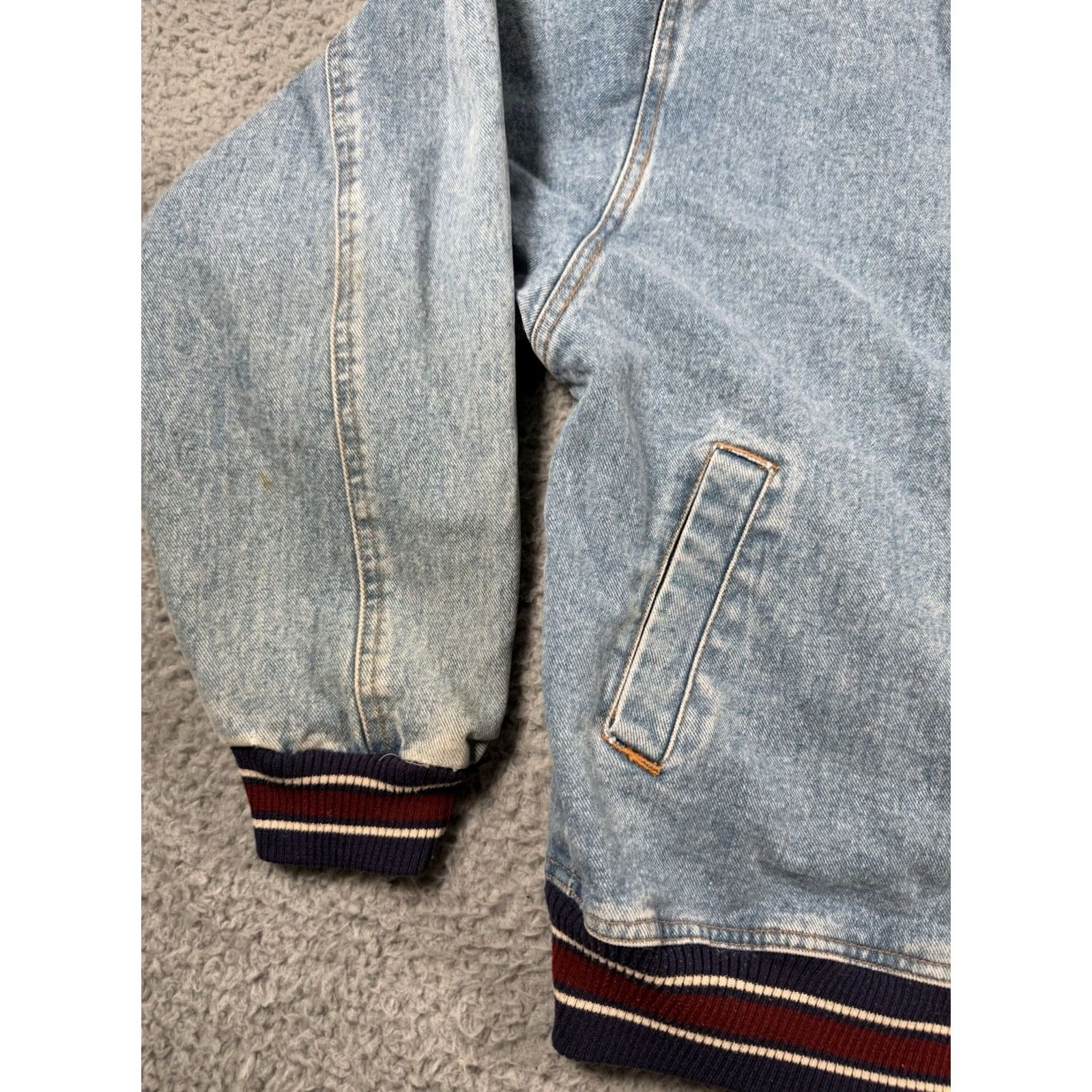 Equipment VINTAGE Bomber Denim Jacket Mens Large Blue Varsity 90s Jacket Men’s Large Blue Varsity 90s Size US L / EU 52-54 / 3 - 6 Thumbnail