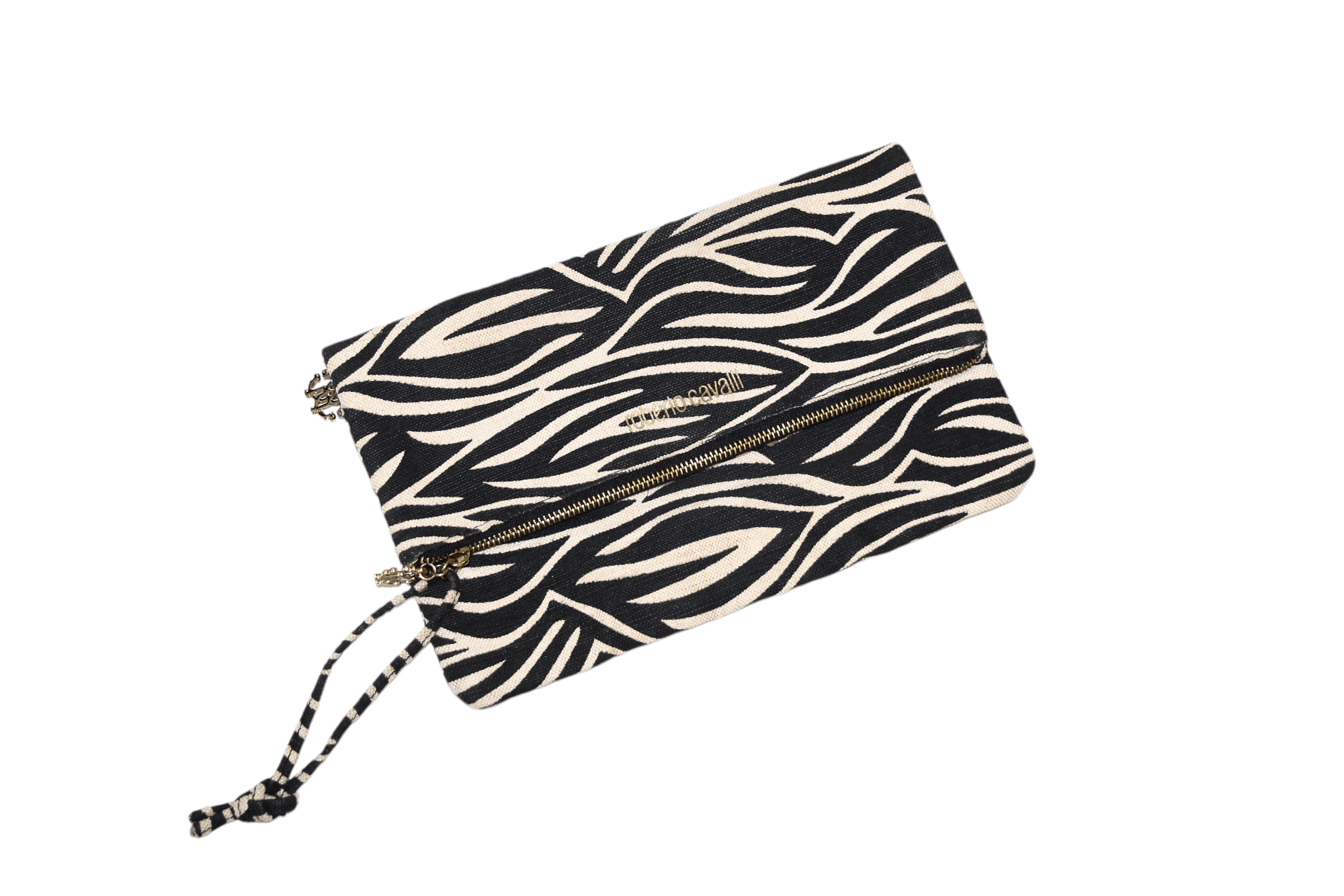 Roberto Cavalli Roberto Cavalli animal print linen-cotton woven clutch Size ONE SIZE - 1 Thumbnail