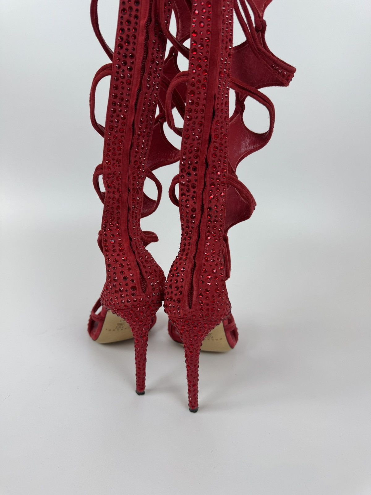 CASADEI Open Zipper Crystal High Boots Stiletto High Heels