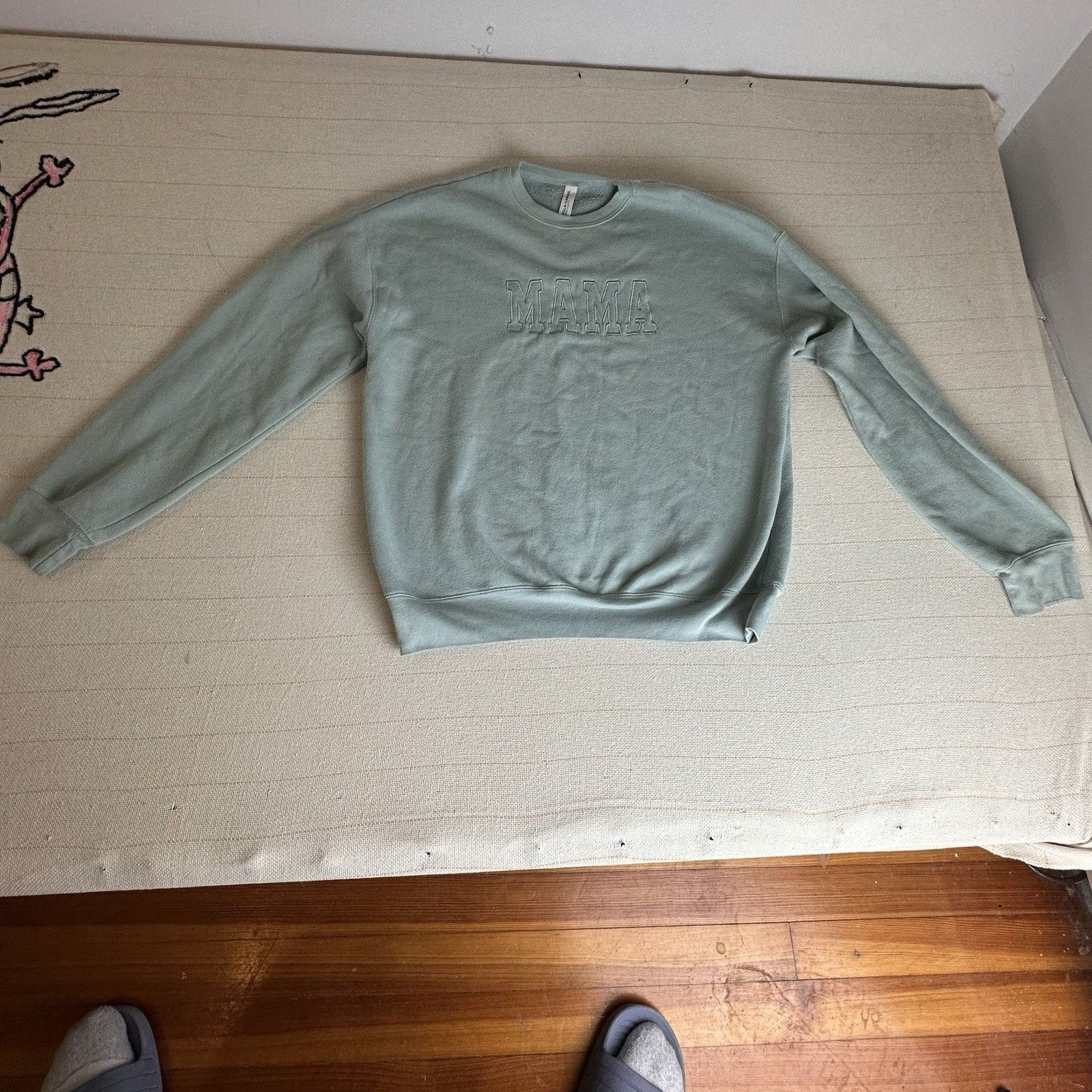 Other Women “Mama” Mint Green Sweater Bella Canvas Size M / US 6-8 / IT 42-44 - 2 Thumbnail