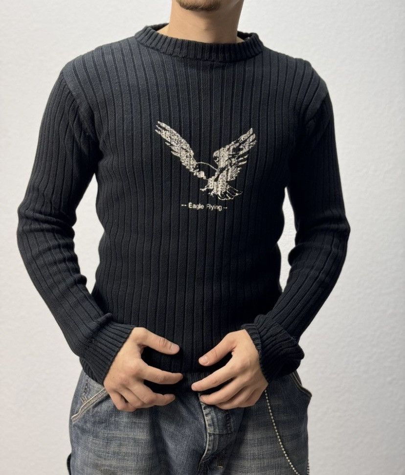 Japanese Brand Distressed Striped Sweater Vintage Y2K Faded Knit Y2K Effect Size US M / EU 48-50 / 2 - 5 Thumbnail