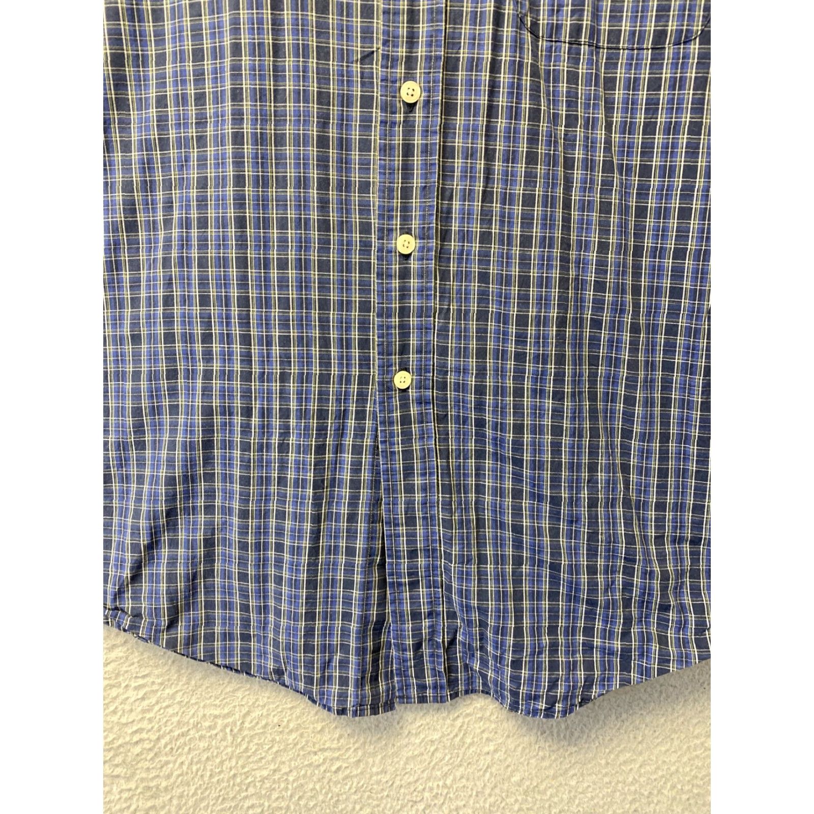 Brooks Brothers BROOKS BROTHERS Dress Shirt Plaid Cotton Blue Long Sleeve 104-7 Mens Large Overall Size L Regular Fit Shirt Mens Size 42R - 2 Thumbnail