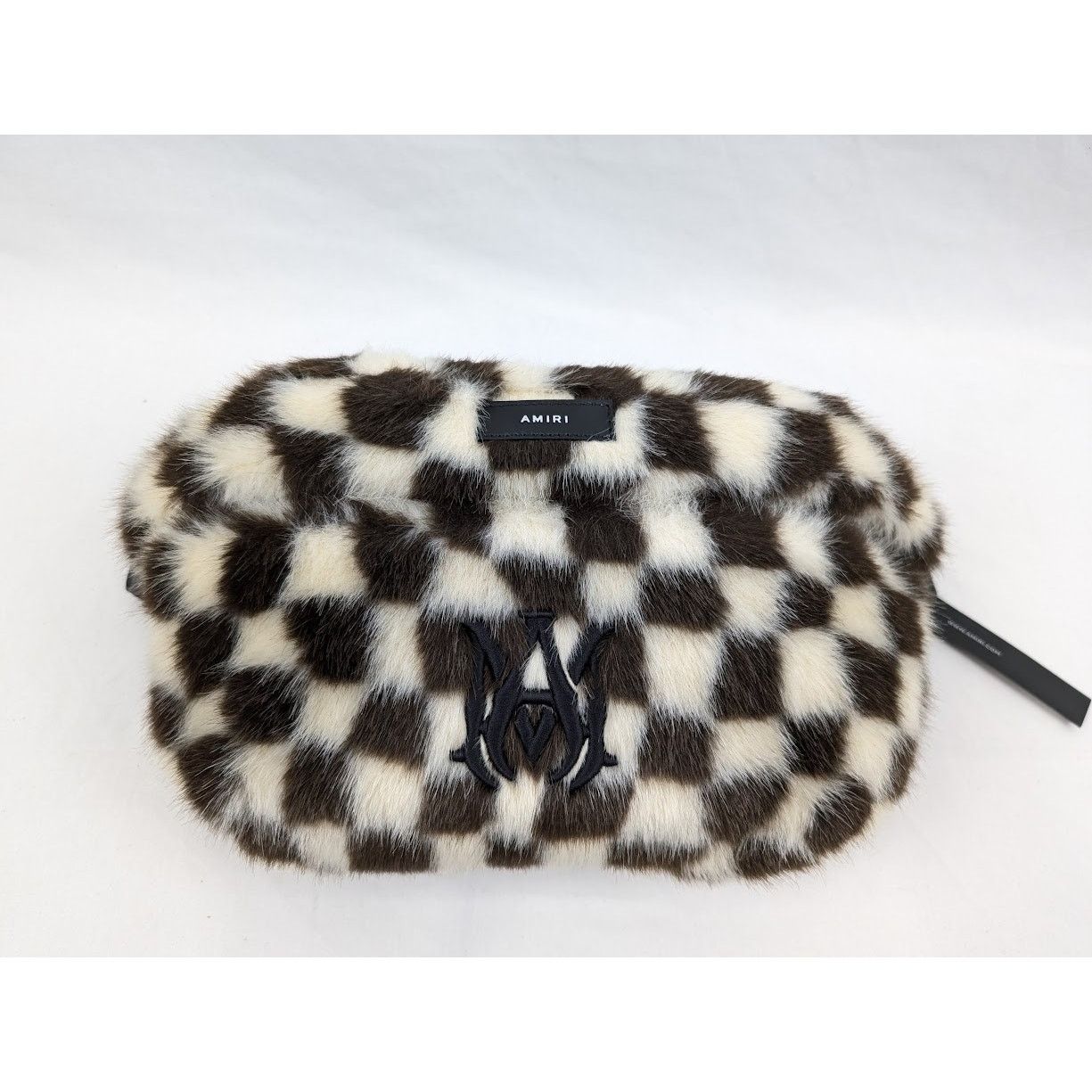 Amiri o1rshd1 DUP / Size: OS/Faux Fur Checkered Bumbag Black/White Size ONE SIZE - 2 Thumbnail