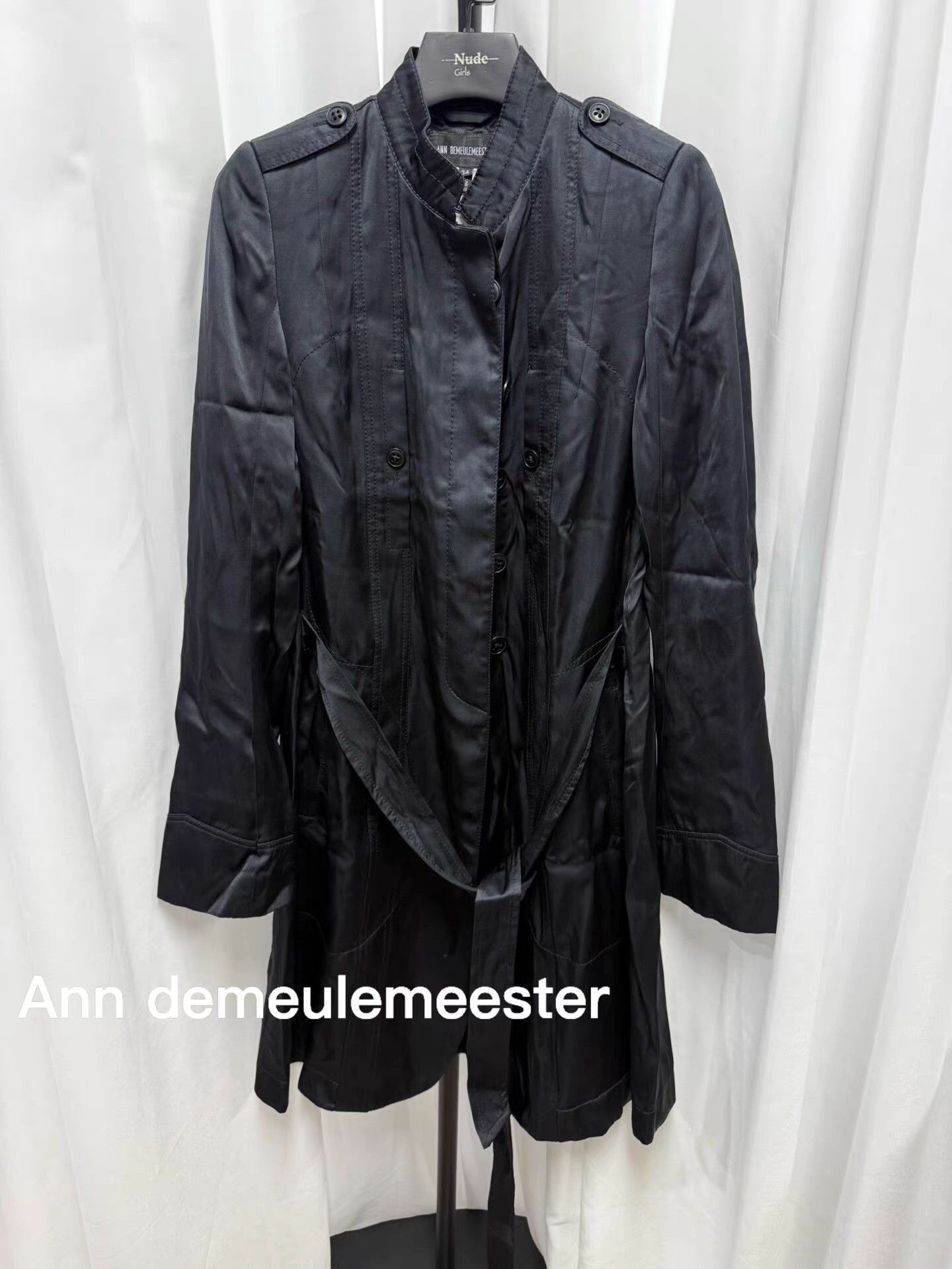 Ann Demeulemeester Ann Demeulemeester 100% Silk Stand Collar Court Coat K20 Size XXS / US 00 / IT 34 - 1 Thumbnail