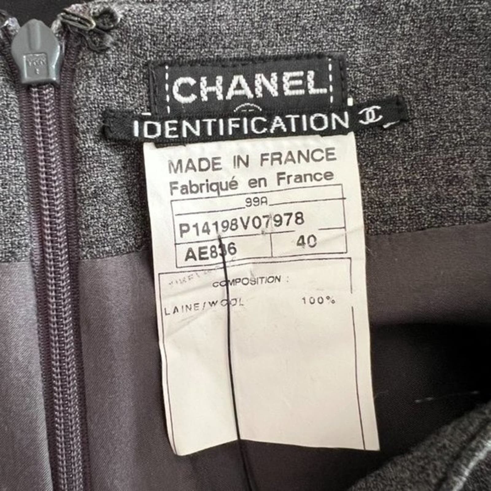 Chanel CHANEL Grey Vintage Knee-Length Skirt, M/US8/FR40 Size 30" / US 8 / IT 44 - 5 Thumbnail