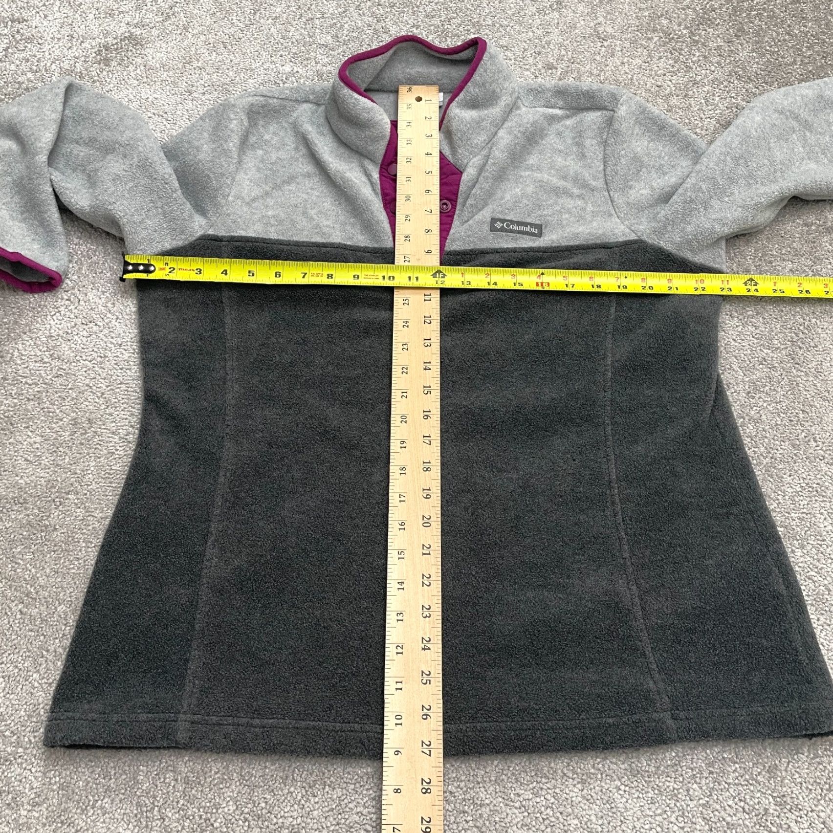 Vintage Columbia Campfire Jacket Womens XL Gray Black 1/4 Snap Button Outdoor Hiking Mid-Length Long Sleeve Regular Fit Fleece Lining Polyester Jacket/Coat Size XL / US 12-14 / IT 48-50 - 7 Thumbnail