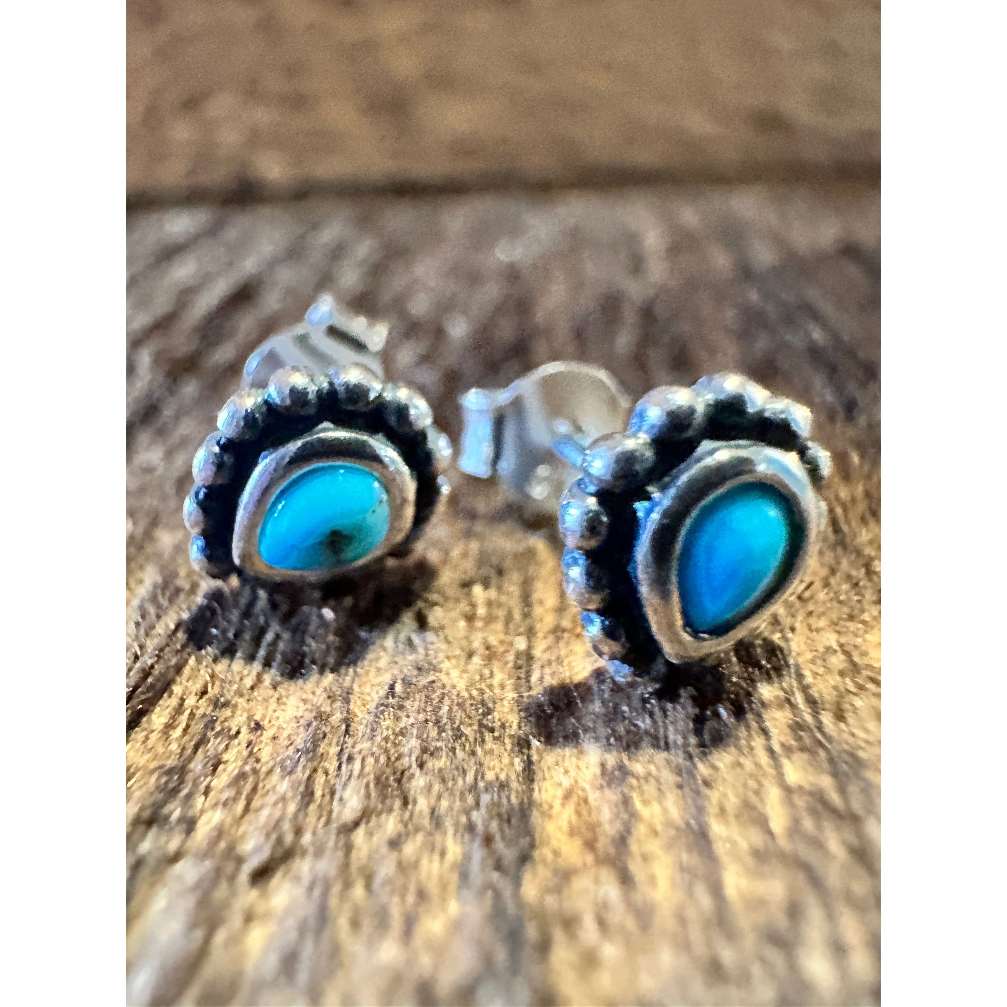 Other Navajo Sterling Silver Teardrop Turquoise Earrings with Gift Size ONE SIZE - 4 Thumbnail