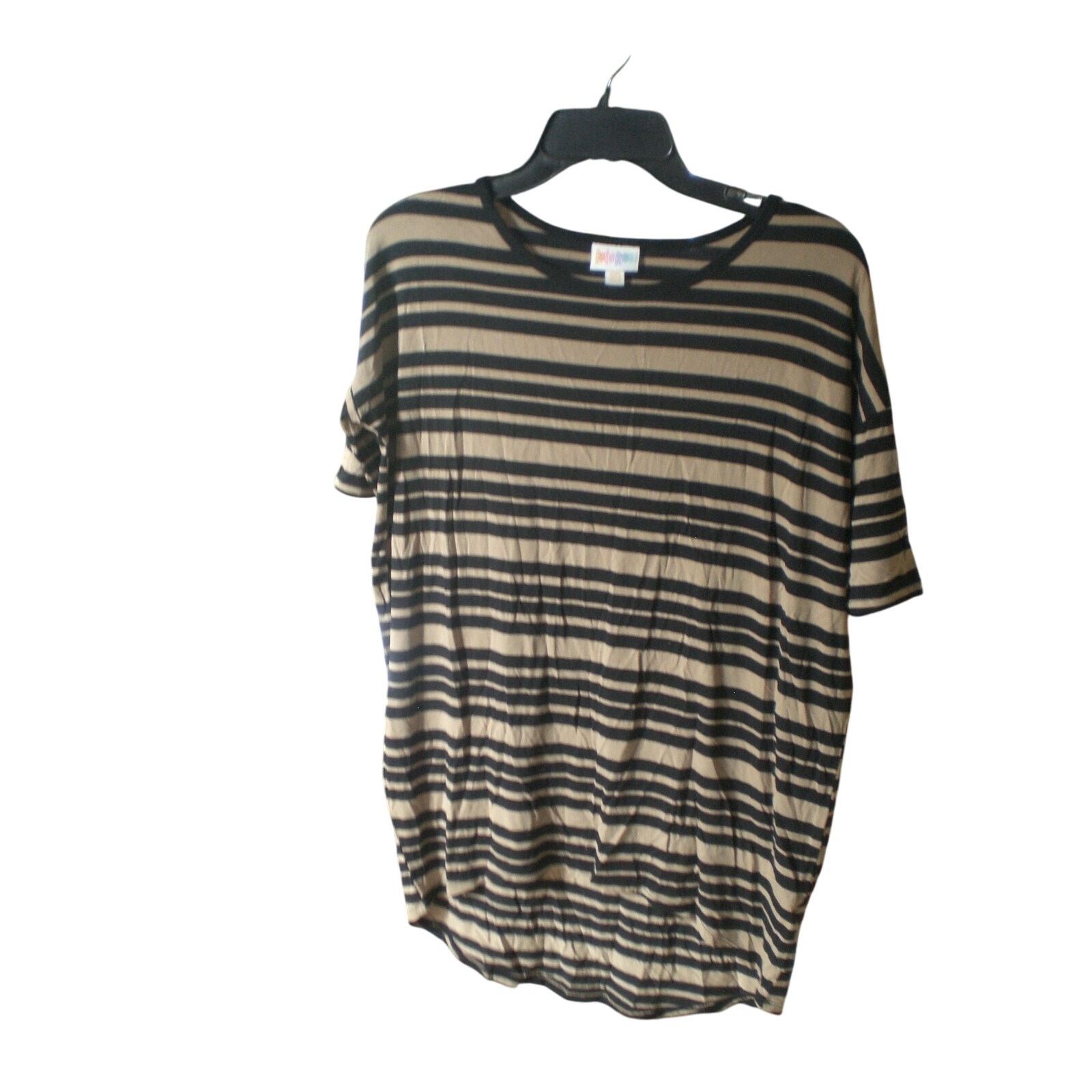 Other LuLaRoe Tan and Black Stripe Irma Shirt Top Blouse Tunic XXS Size XXS / US 00 / IT 34 - 2 Thumbnail