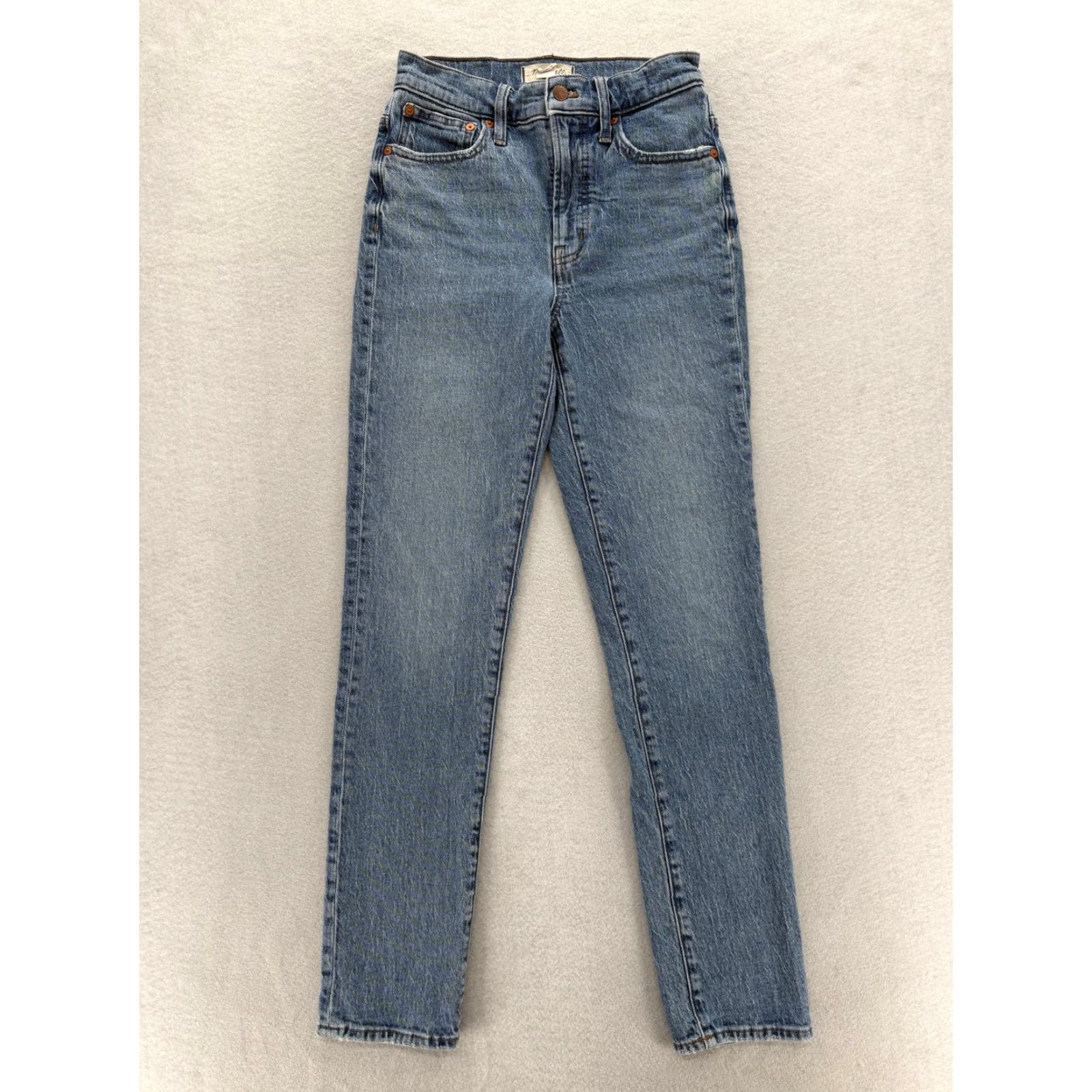 Madewell VINTAGE Madewell The Perfect Vintage Straight Jeans Womens 24 Tall Blue High Rise Stretch Size 42" / US 20 - 2 Thumbnail