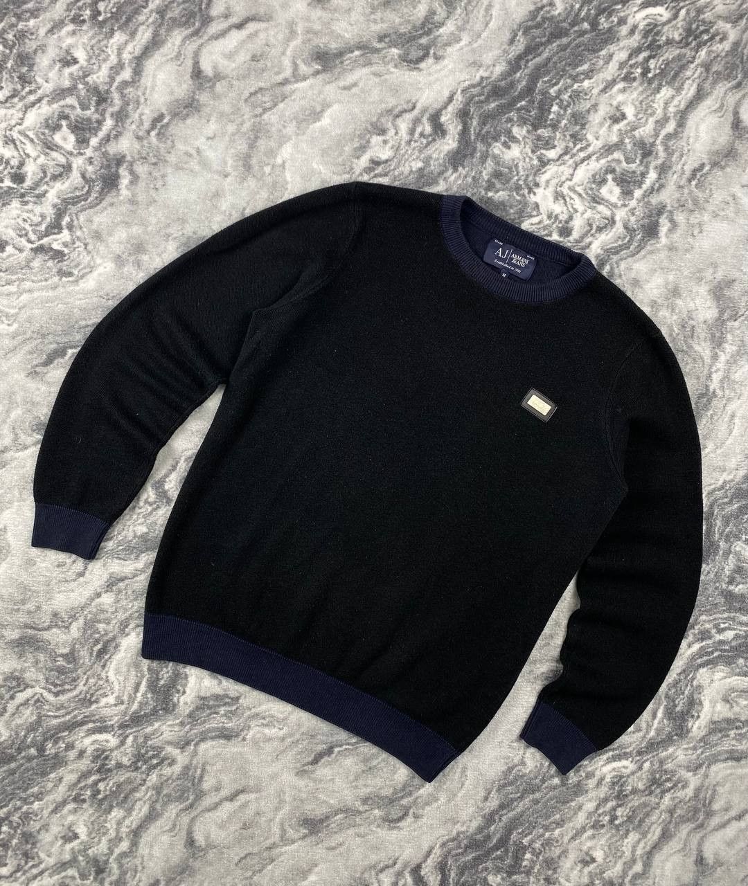 Armani Armani Jeans Metal Logo Knit Sweater Size US M / EU 48-50 / 2 - 1 Thumbnail