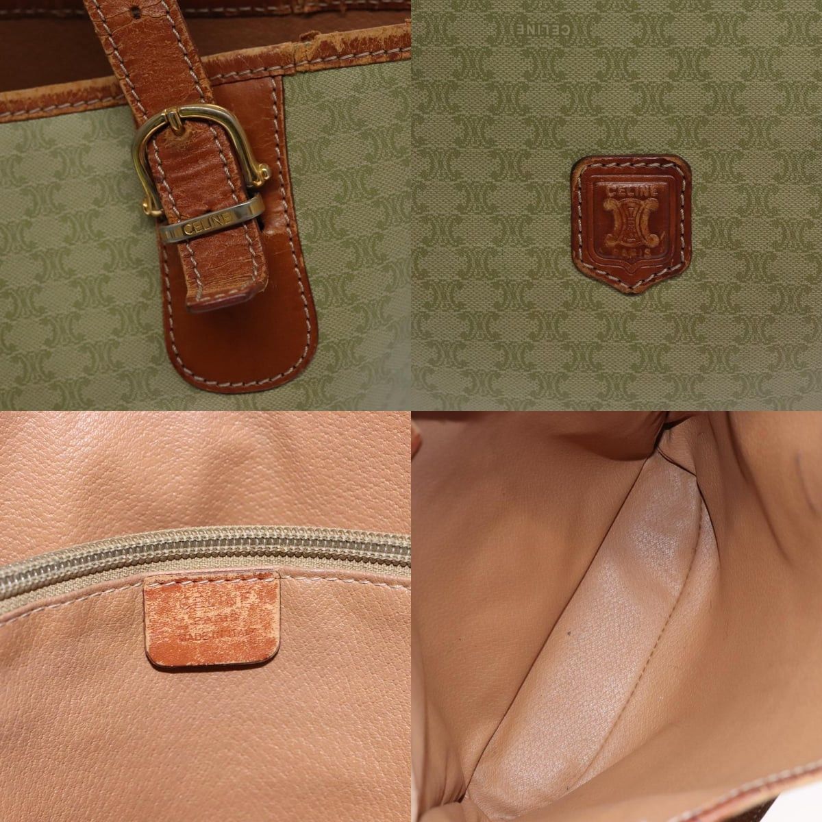 Celine CELINE Macadam Canvas Tote Bag Beige Size ONE SIZE - 11 Thumbnail