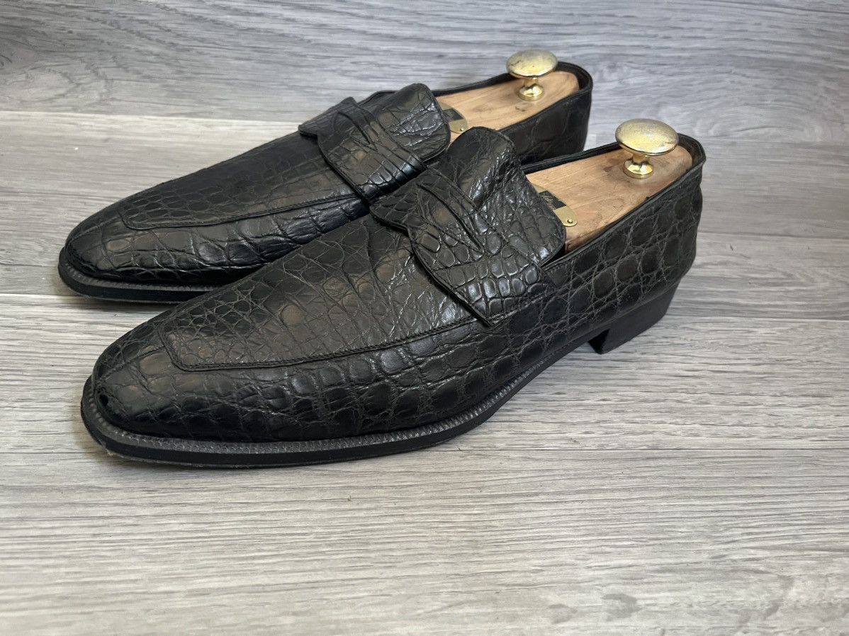 Brioni Brioni crocodile leather penny loafers, weston, lobb,loro Size US 11 / EU 44 - 1 Thumbnail