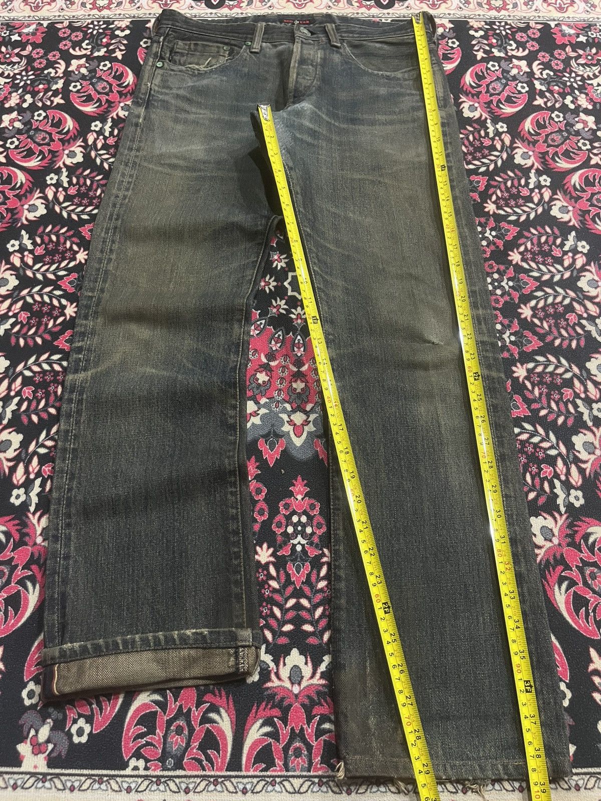 Paul Smith Red Ear Vintage Paul Smith Red Ear Mud Whisker Washed Selvedge Jeans Size US 29 - 15 Thumbnail